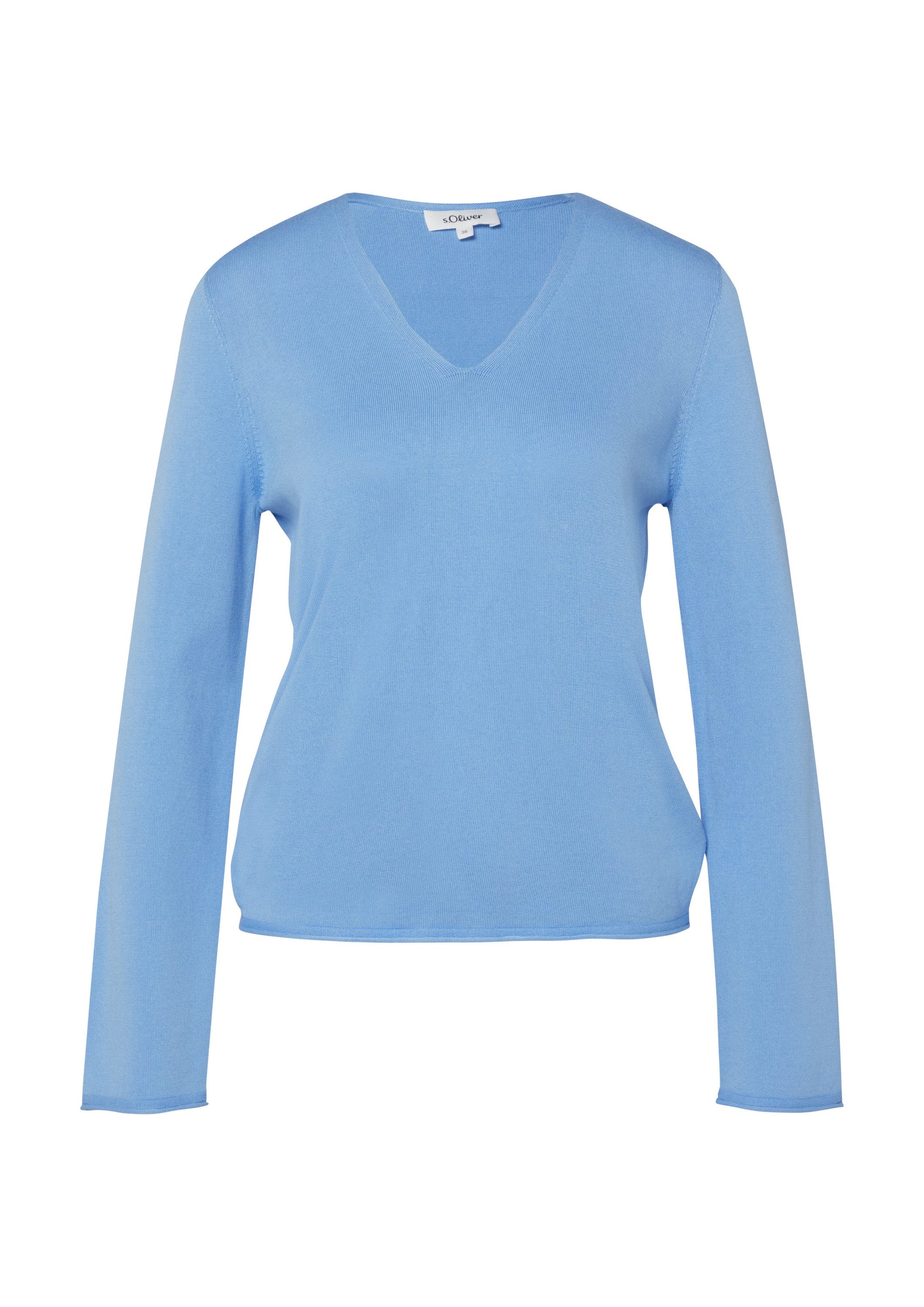 s.Oliver Longpullover Strickpullover Feinstrickpullover mit V-Ausschnitt un günstig online kaufen