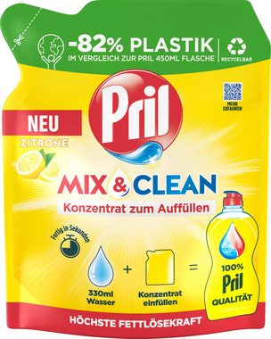 PRIL Original Konzentrat Mix & Clean Original & Zitrone (2x 120ml) Geschirrspülmittel (Spar-Set, [2-St. mit höchster Fettlösekraft für sauberes Geschirr auch in kaltem Wasser)