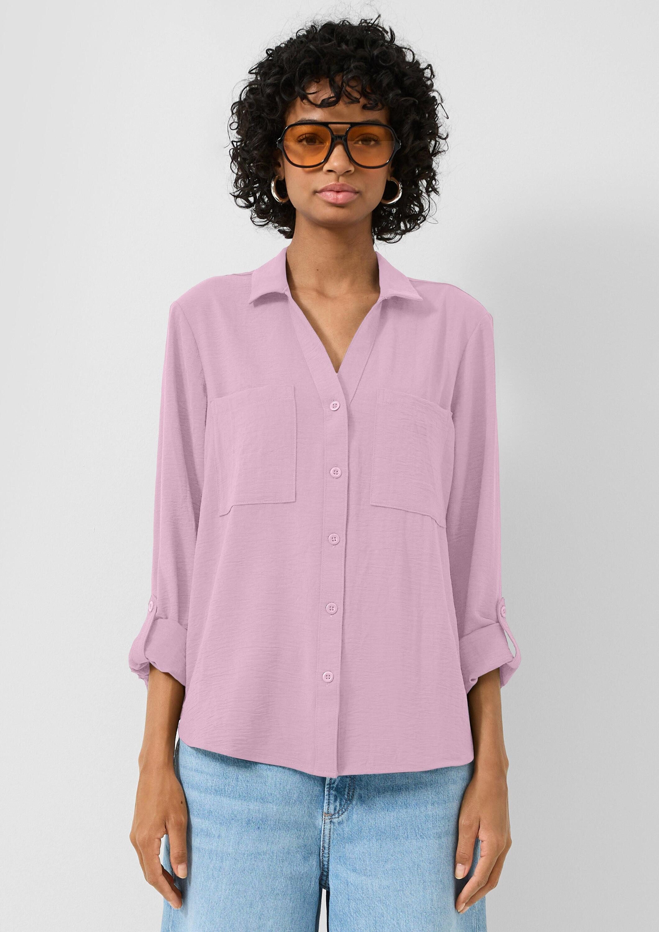 QS Langarmbluse Bluse Bluse mit Turn-up