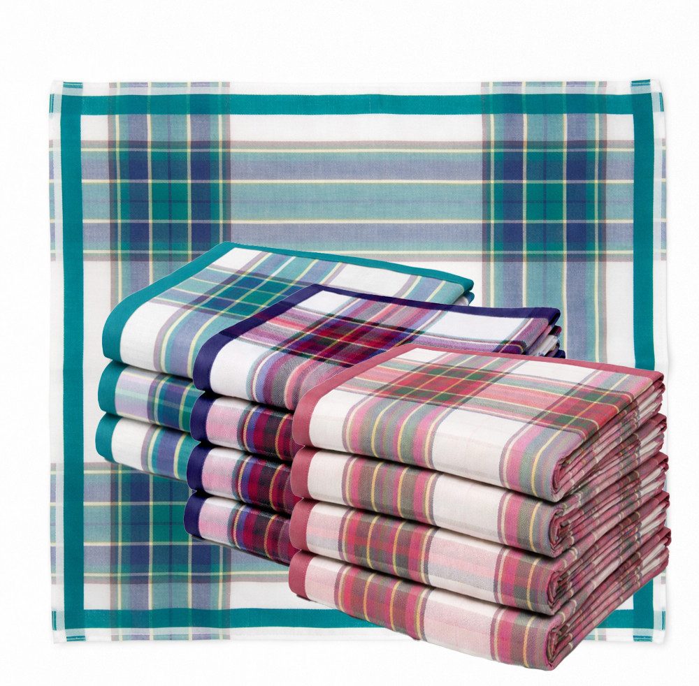 Betz Taschentuch 12 Stück Damen Stoff Taschentücher Paloma 2 Größe 32x32 cm, (Set, 12-St. Dessin 4), 100% Baumwolle, Dessin 4