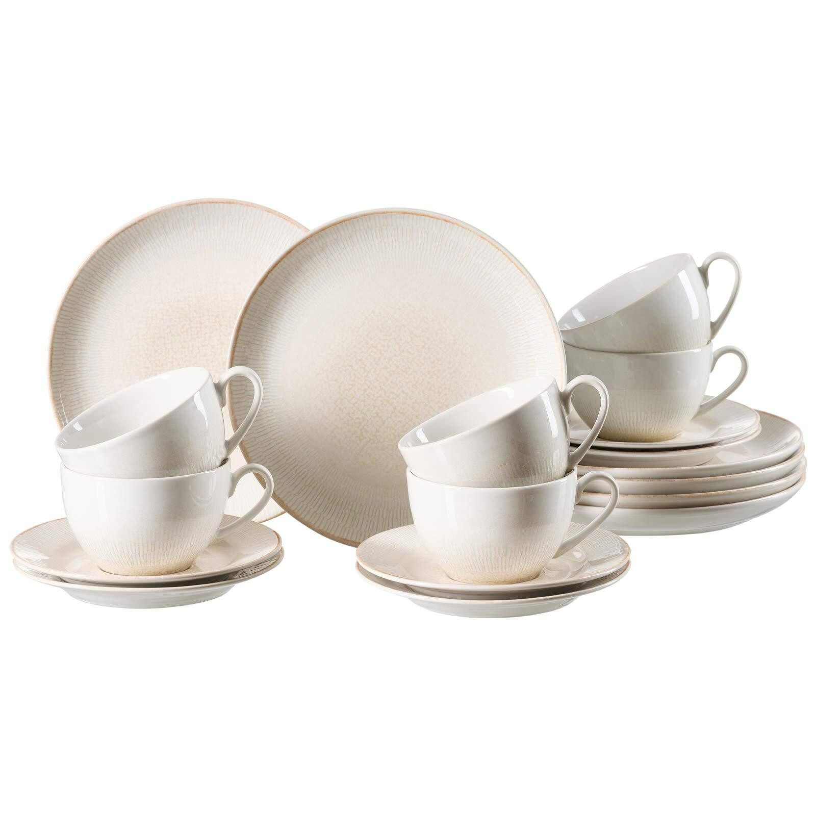 Ritzenhoff & Breker Kaffeeservice Cara Kaffeeservice 18er Set (18-tlg), 6 Personen, Steinzeug