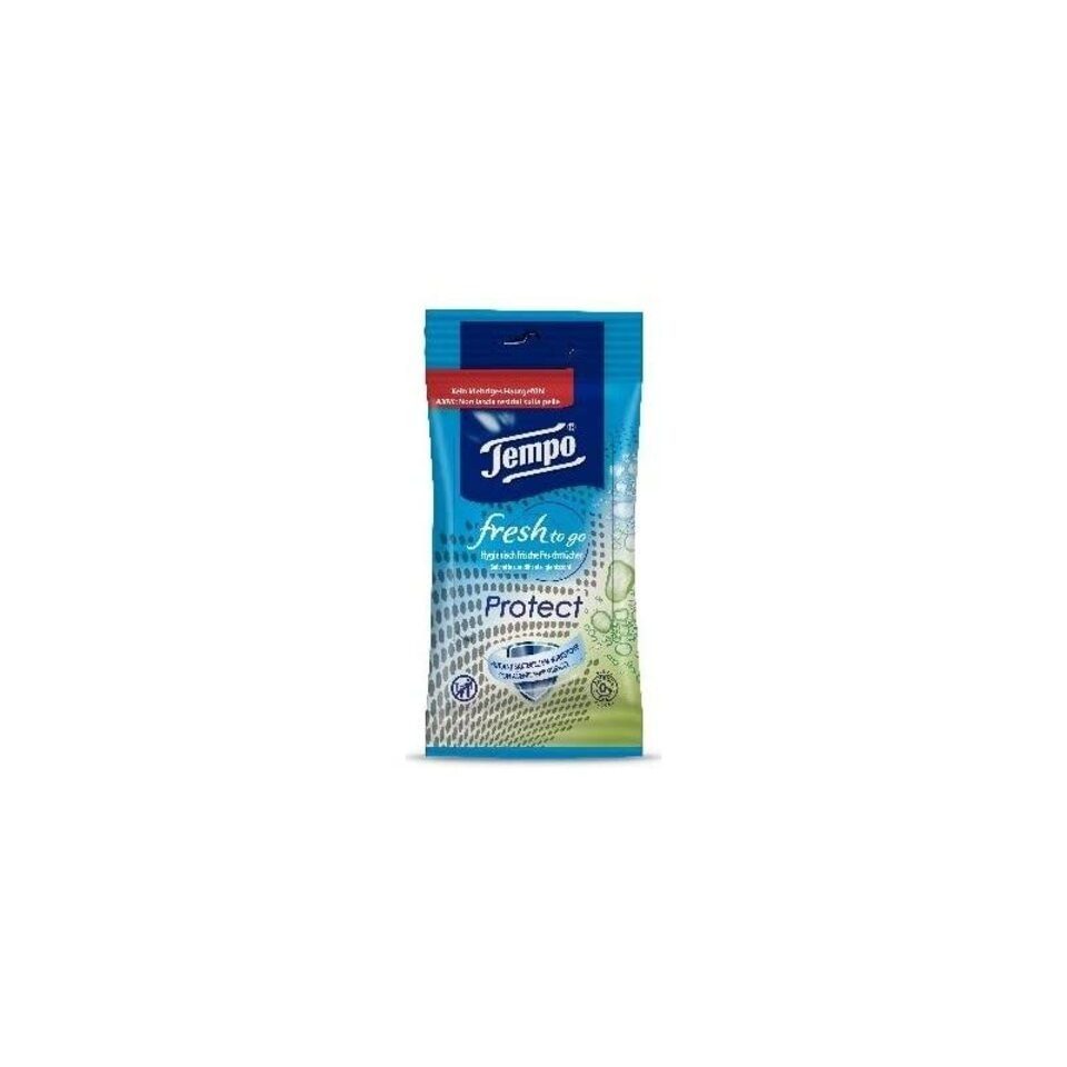 TEMPO Fresh to go Protect 5 Packungen mi je 10 Tüchern Feuchte Allzwecktücher (1-St)