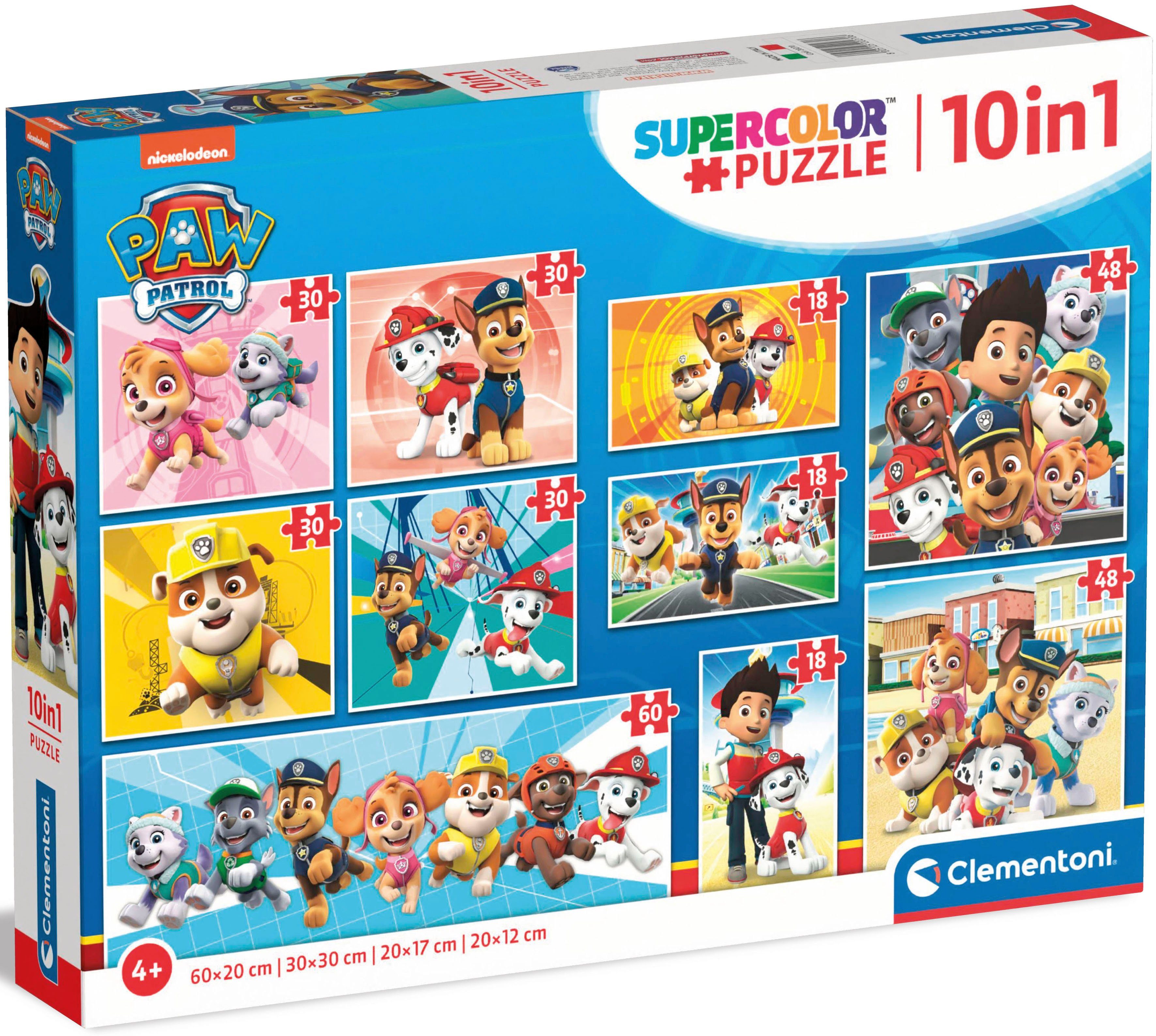 Clementoni® Puzzle Supercolor, PAW Patrol 10 in1, 330 Puzzleteile, Made in Europe; FSC® - schützt Wald - weltweit