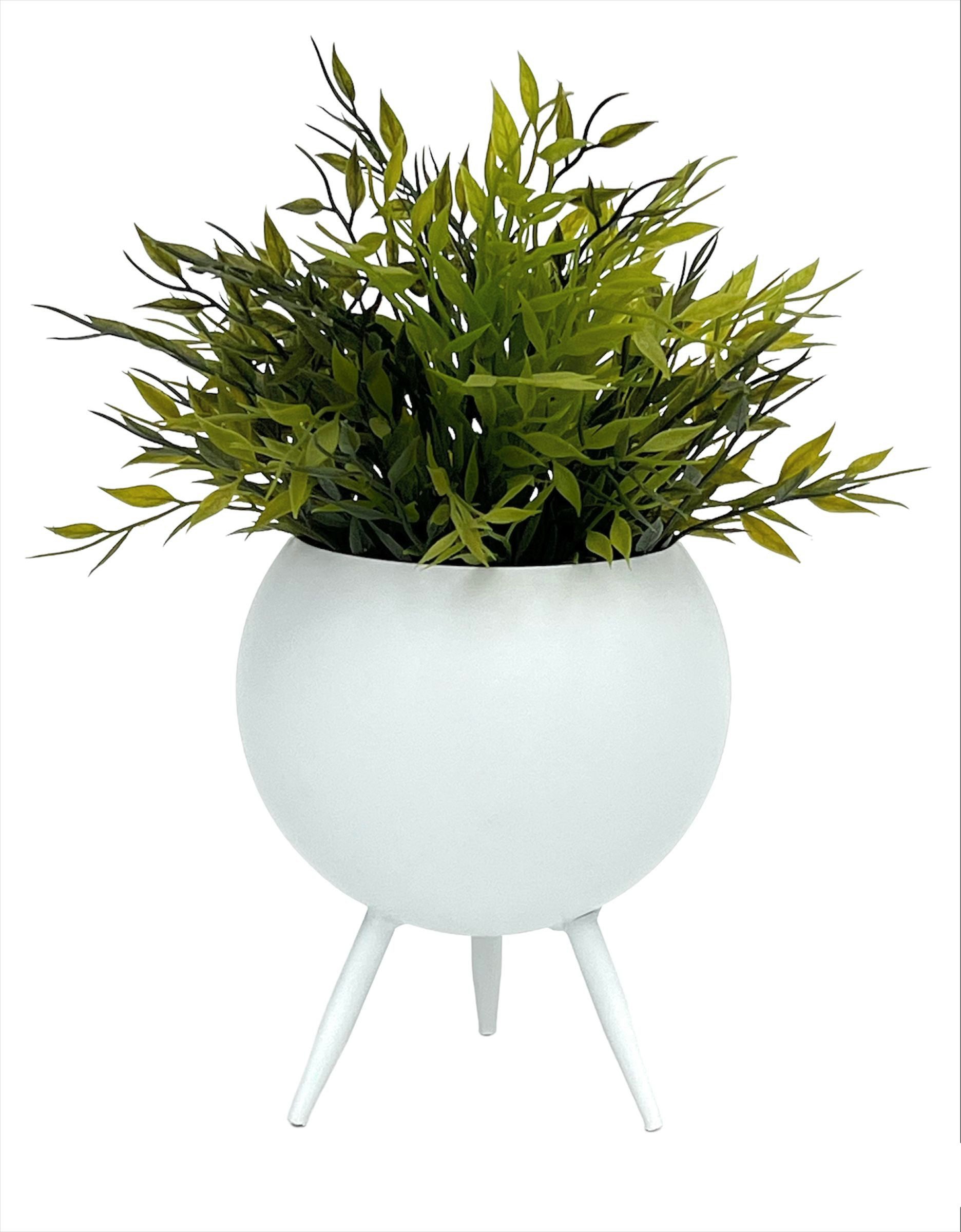 DanDiBo Blumenhocker Blumenhocker Metall mit Topf Weiß 27-19 cm Blumenständer Blumensäule