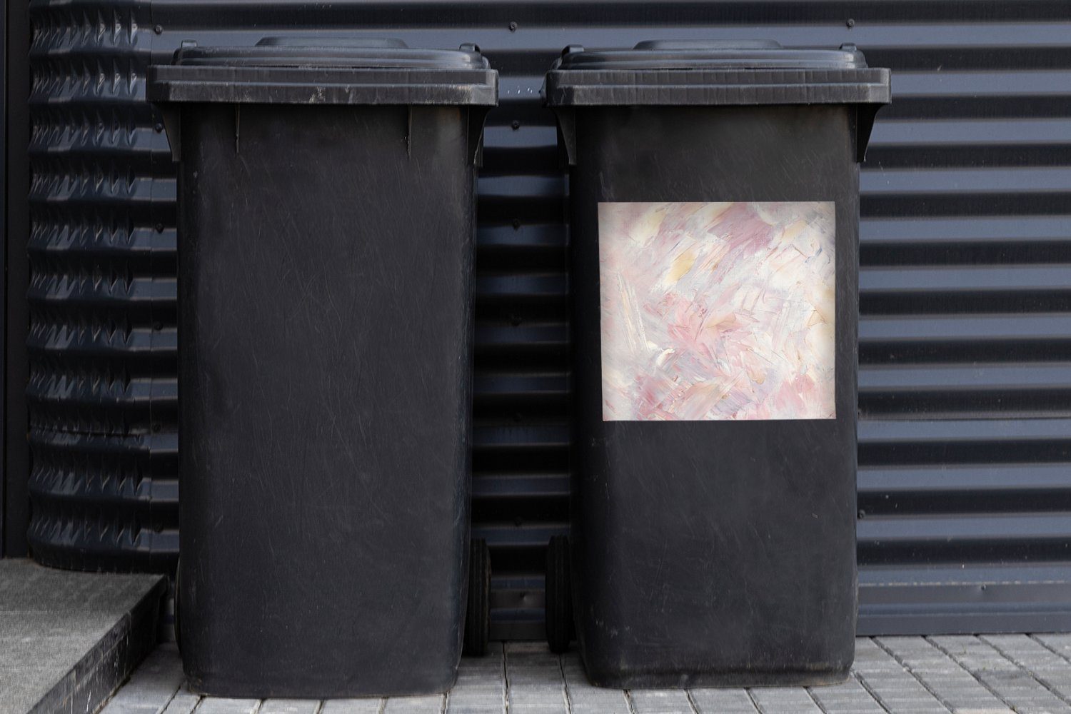 St), Abfalbehälter Wandsticker (1 Ölgemälde Mülltonne, MuchoWow Mülleimer-aufkleber, Rosa Container, Sticker,