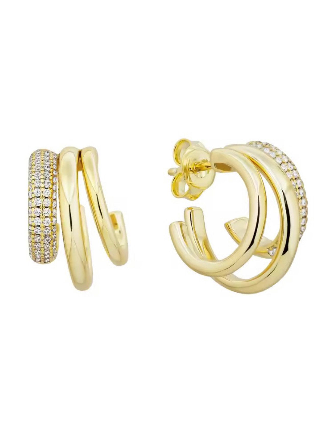 Paar Creolen Exquisite Damen Creolen Ohrringe sterling 925 Silber 18K Gold