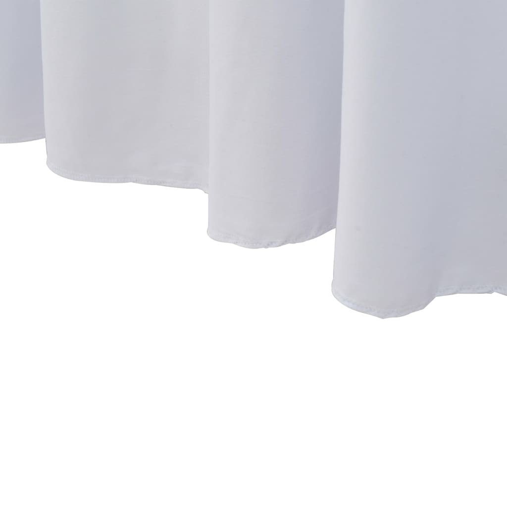 Hussen-Set 2 74 60,5 Weiß x Stretch-Tischdecken mit x 120 cm, Rand vidaXL Stück