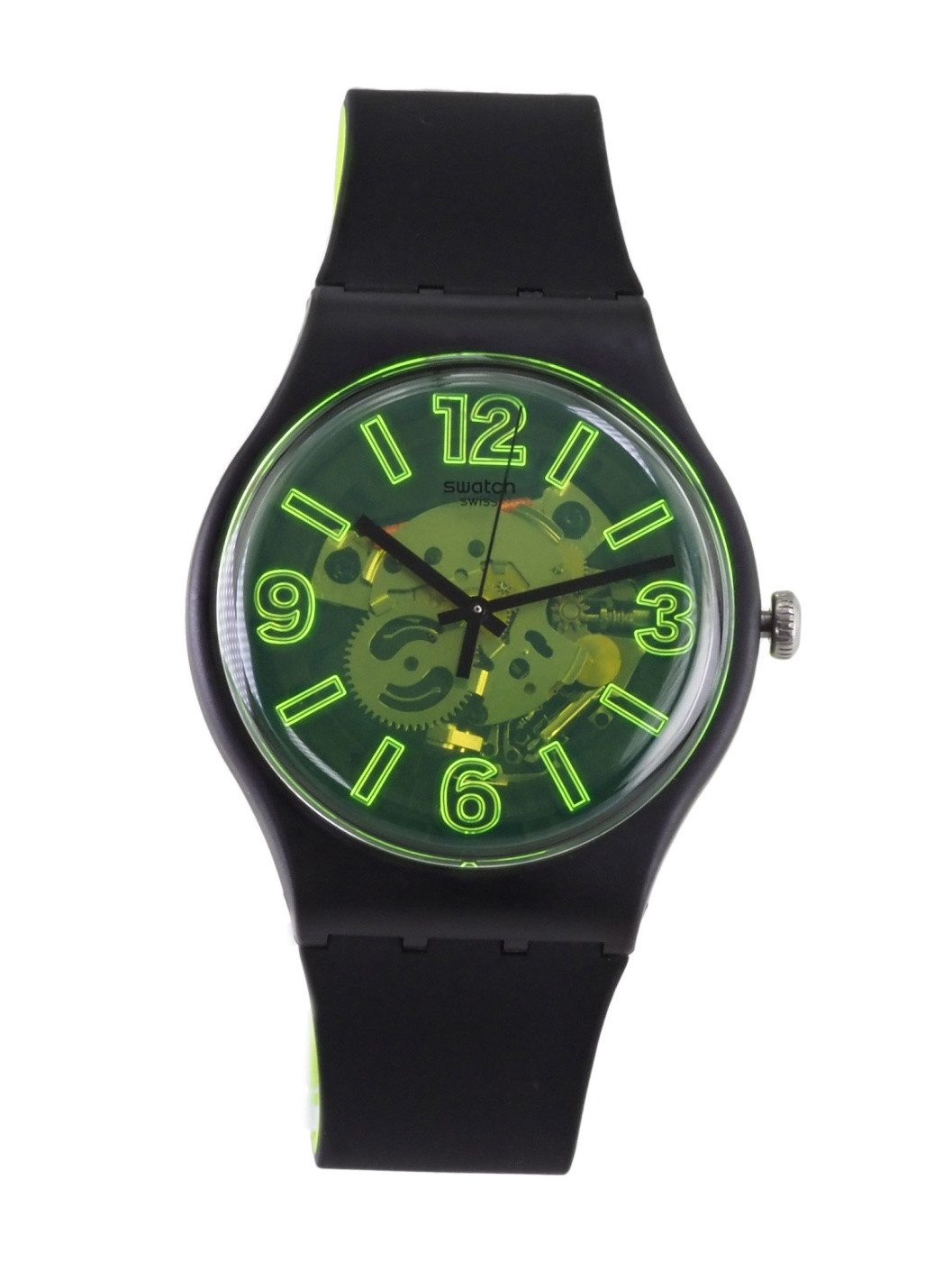 Swatch Quarzuhr Swatch Herren Quarz Uhr SUOB166 YELLOWBOOST X24, (Grün)