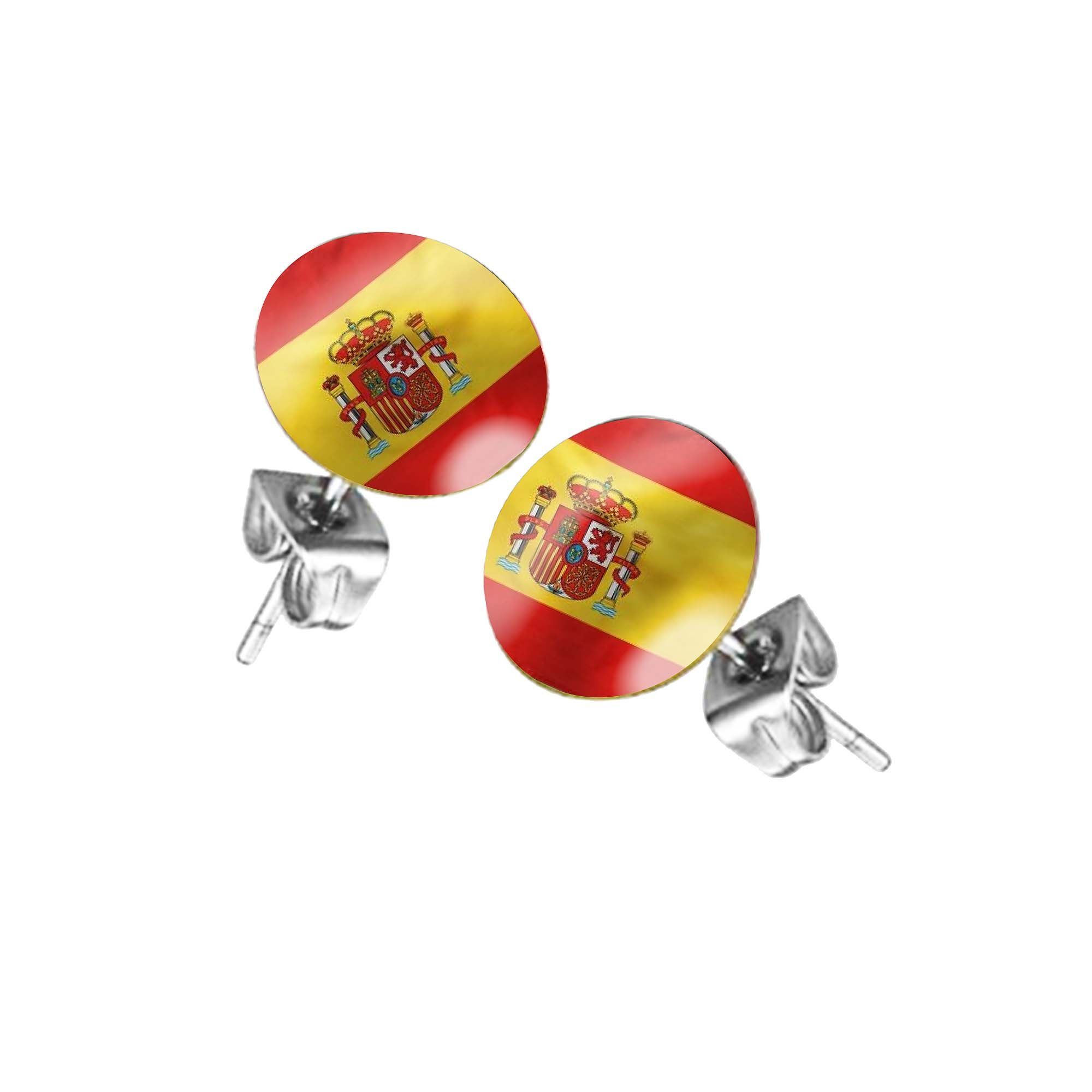 Taffstyle Paar Ohrstecker WM Flaggen Ohrringe Länderflagge Chirurgenstahl Fan Schmuck Rund (Fußball Fan Ohrringe mit Länderflagge für Public Viewing und Sportevents), Weltmeisterschaft 2026