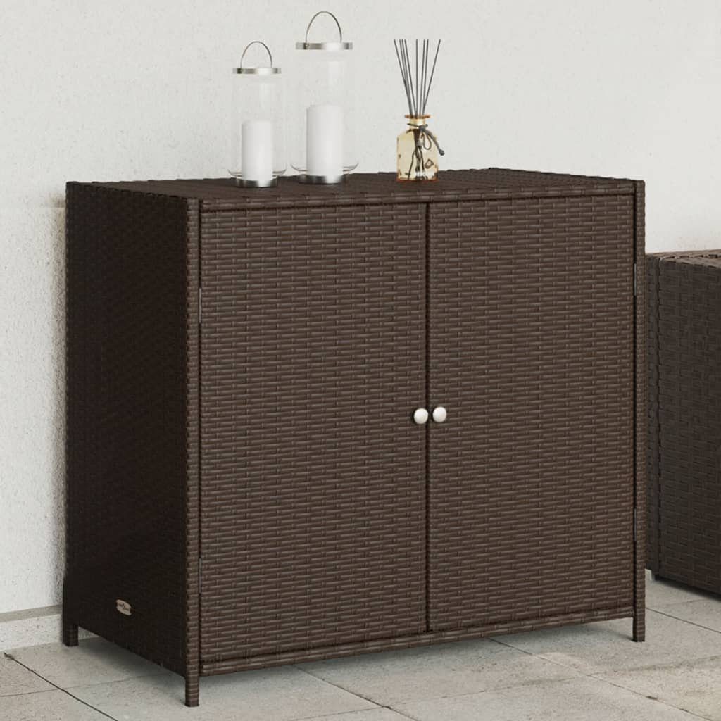 vidaXL Gartenbox Gartenschrank Braun 83x45x76 cm Poly Rattan