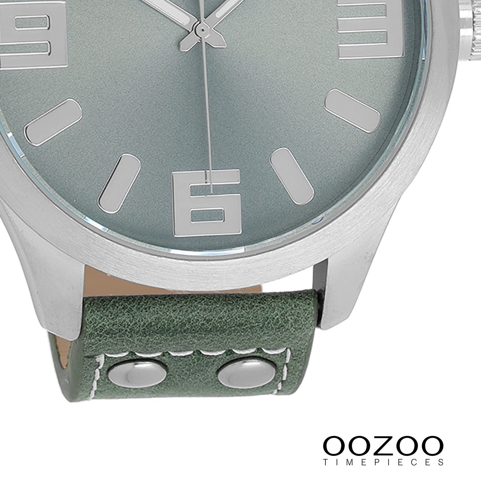OOZOO Quarzuhr Oozoo Herren Armbanduhr Timepieces Analog, (Analoguhr), Herrenuhr rund, extra groß (ca. 51mm) Lederarmband, Fashion-Style