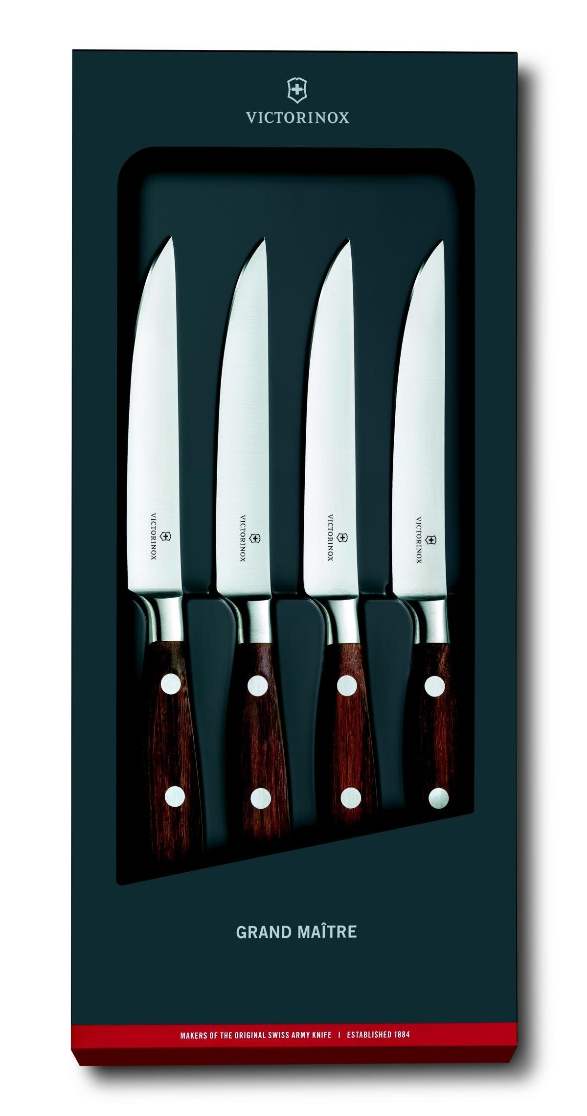 Victorinox Taschenmesser Grand MaÎtre Steakmesser-Set, Ahorn, modifiziert, 4-teilig