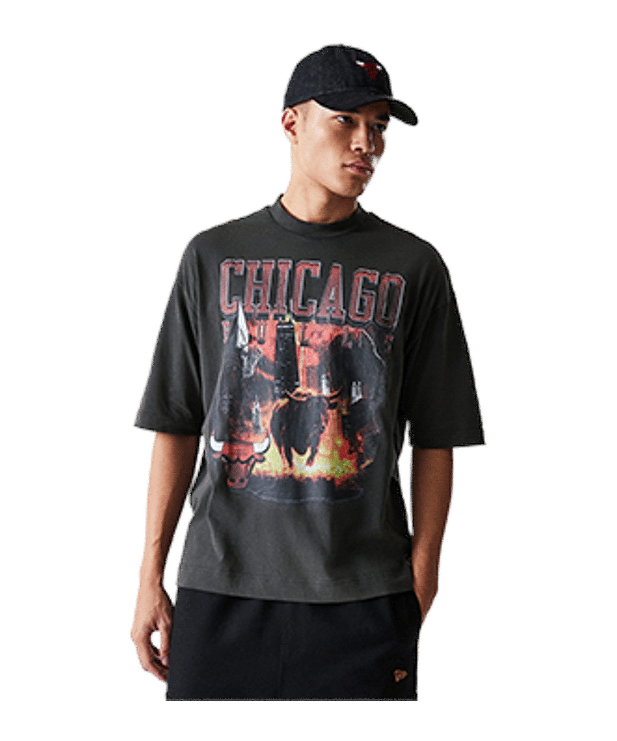 New Era T-Shirt New Era NBA Washed Graphic Chicago Bulls T-Shirt Baumwolle