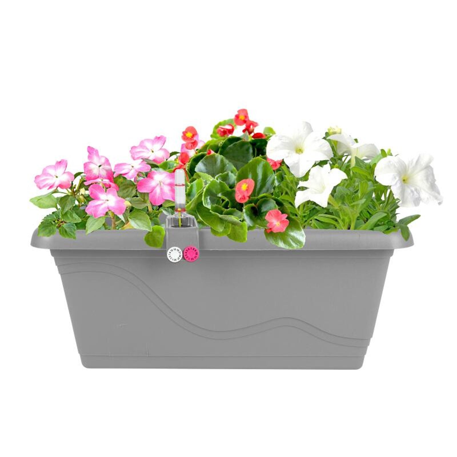 Plastkon Pflanzkübel Pflanzkasten "EXTRA LINE" steingrau 40x21x17cm Blumenkübel länglich