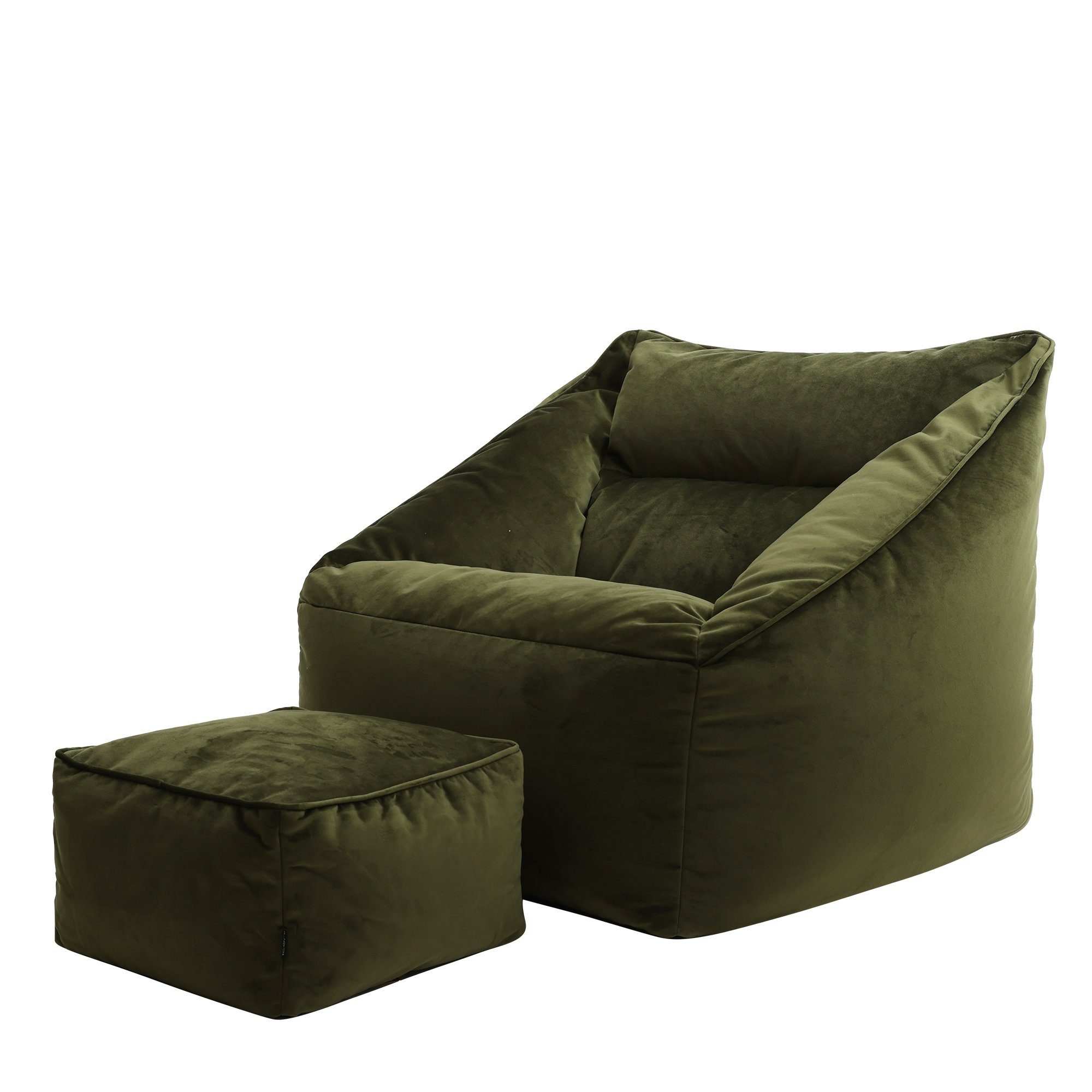 icon Sitzsack Riesen Sessel aus Samt „Natalia" mit Hocker (Spar-Set, 1 x Si günstig online kaufen