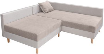 COLLECTION AB Ecksofa L-Form, Ecksofa,Ottomane rechte Seite montierbar,Komfortablen bonnelfederkern