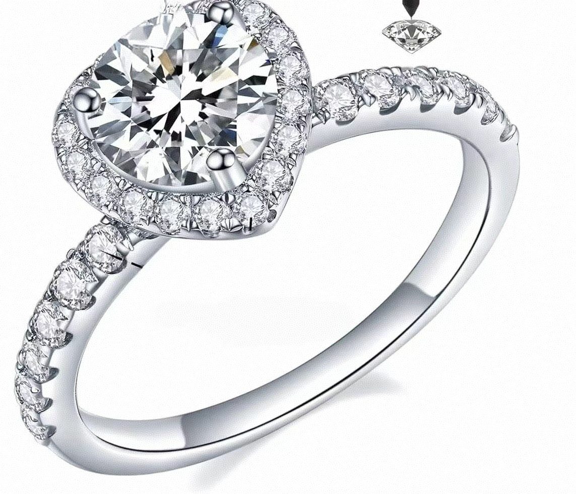 Jumpeak Diamantring ring gold 585 echtgold,1.5CT, e, vs1 engagement ring,Herz-Verlobungsring, Mit IGi-Zertifikat,labordiamant,erstkommunion geschenk mädchen