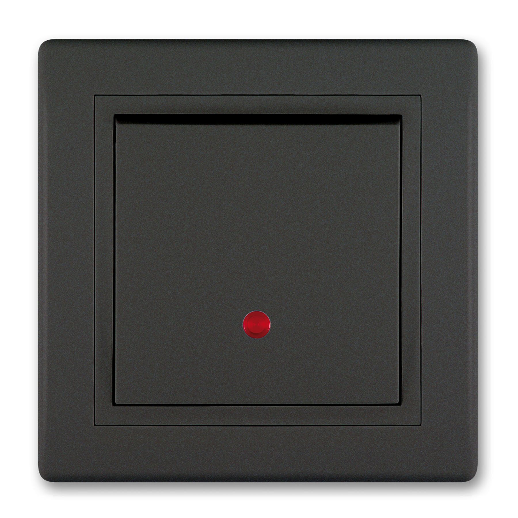 Aling Conel Lichtschalter Prestige Line Schalter mit Glimmlampe Schwarz Soft Touch (Packung), VDE-zertifiziert