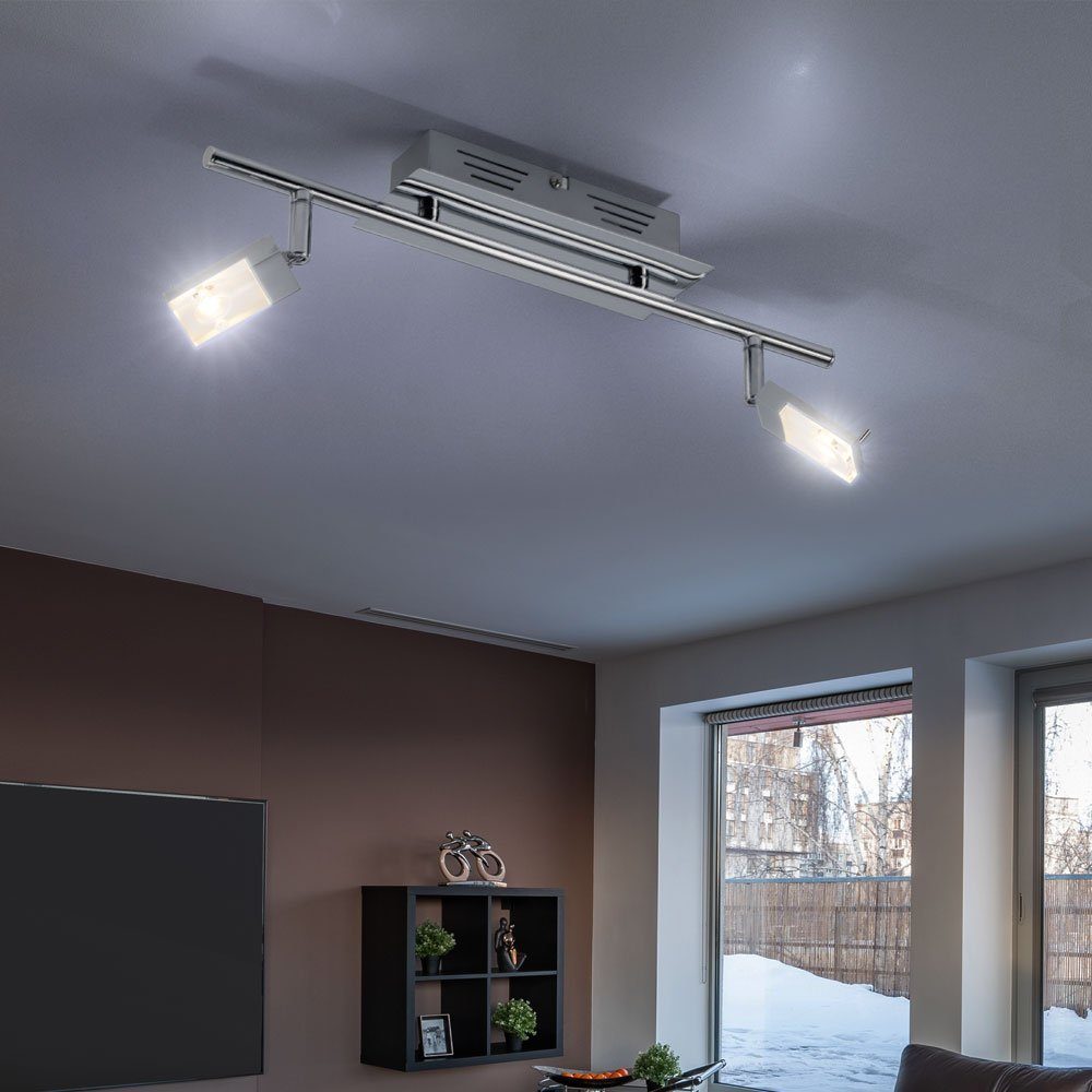 2 etc-shop LED LED-Leuchtmittel flammig Wohnzimmer Deckenleuchte, Deckenleuchte Warmweiß, fest verbaut, Deckenstrahler