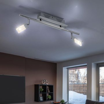 etc-shop LED Deckenleuchte, LED-Leuchtmittel fest verbaut, Warmweiß, Deckenleuchte Deckenstrahler Wohnzimmer 2 flammig