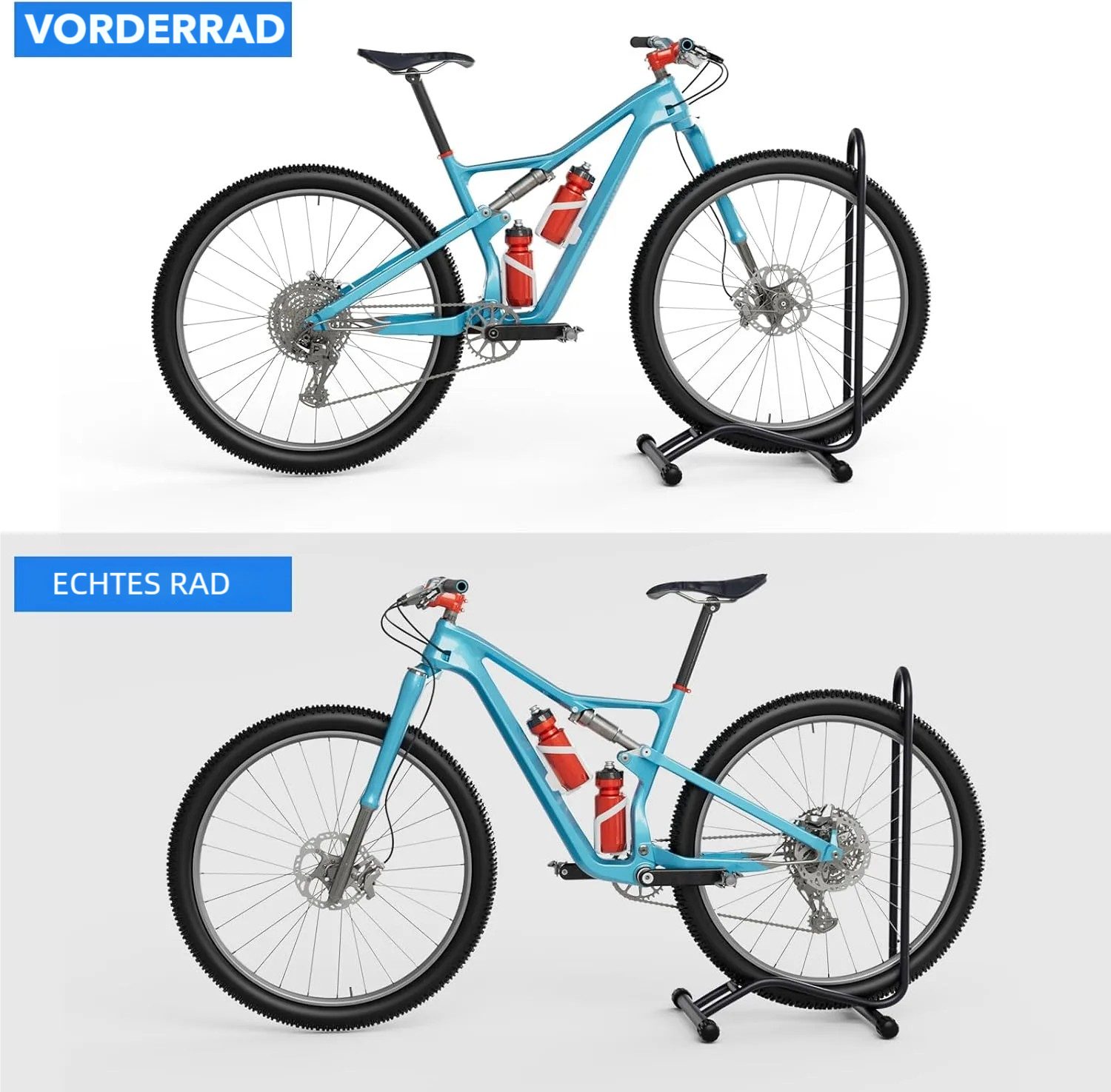 TLGREEN Fahrradständer Boden,Abnehmbar Bodenständer Fahrräder, (1-St., Reifenbreite bis 80 mm, Freistehend Fahrradhalter), Radständer für Mountainbike Rennrad M – Bild 4 von 5
