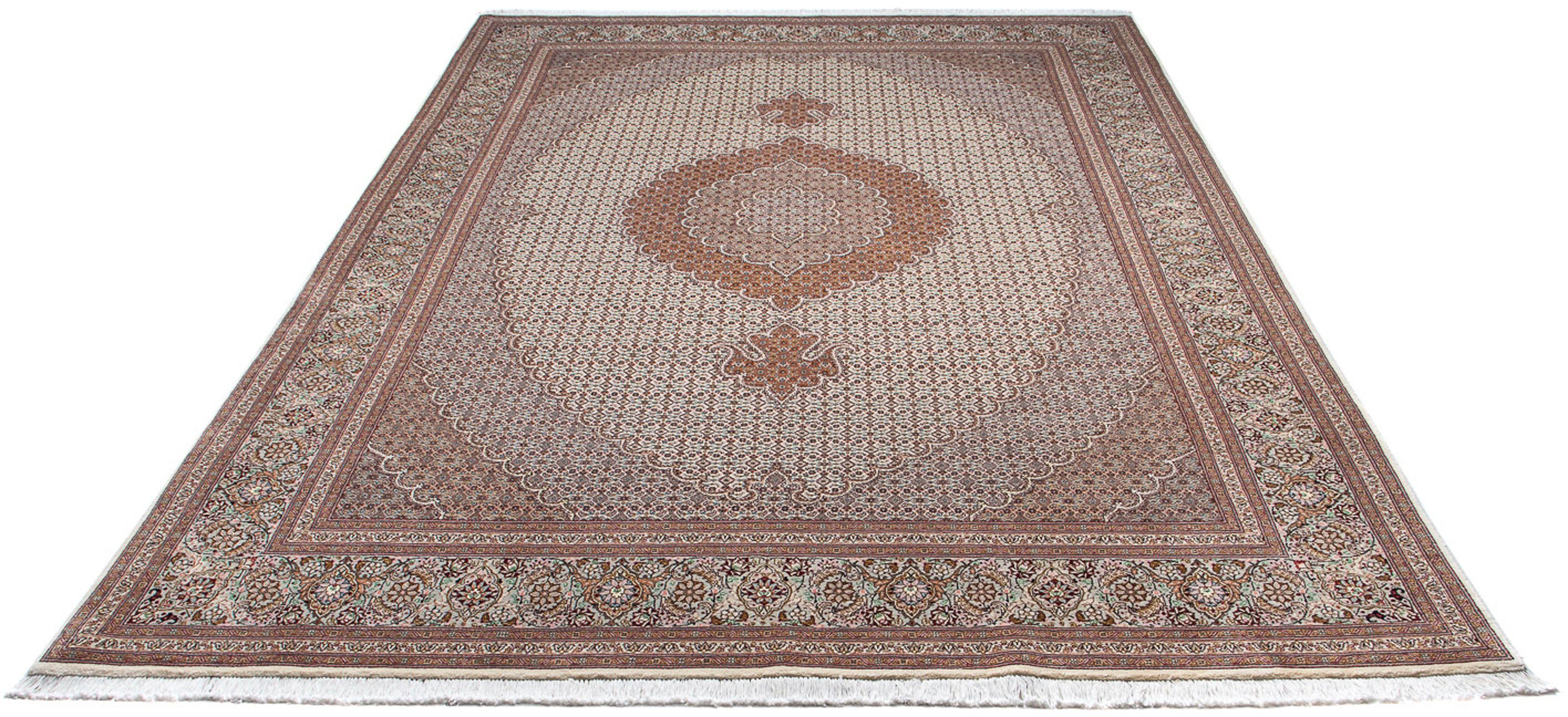Orientteppich Perser - Täbriz - 305 x 202 cm - beige, morgenland, rechteckig, Höhe: 10 mm, Wohnzimmer, Handgeknüpft, Einzelstück mit Zertifikat