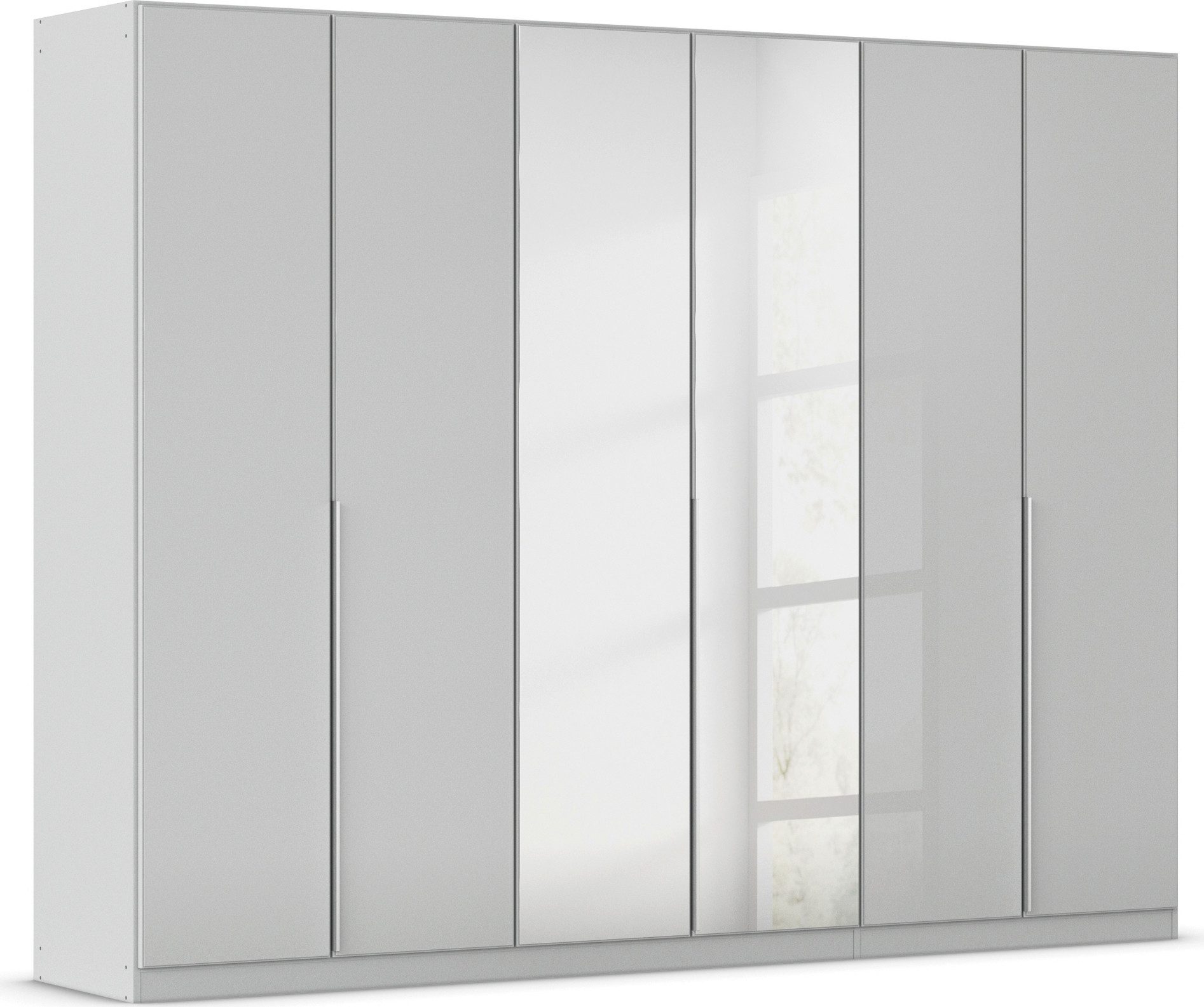 OTTO home Drehtürenschrank Kleiderschrank Schrank Garderobe AGORDO mit Glasfront und Spiegel (in zwei Griff-Farben, Breiten 91-405 cm) durchdachte Innenausstattung, in 8 Breiten und 2 Höhen MADE IN GERMANY