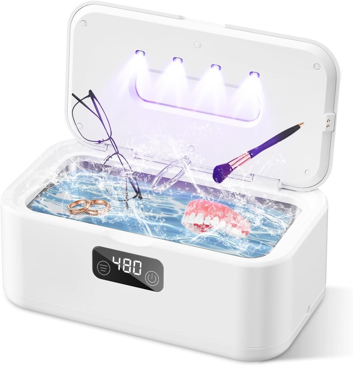 FELIXLEO Ultraschallreiniger Ultraschallreiniger 49000Hz 800ml 5 Timer Digital für Brille Schmuck