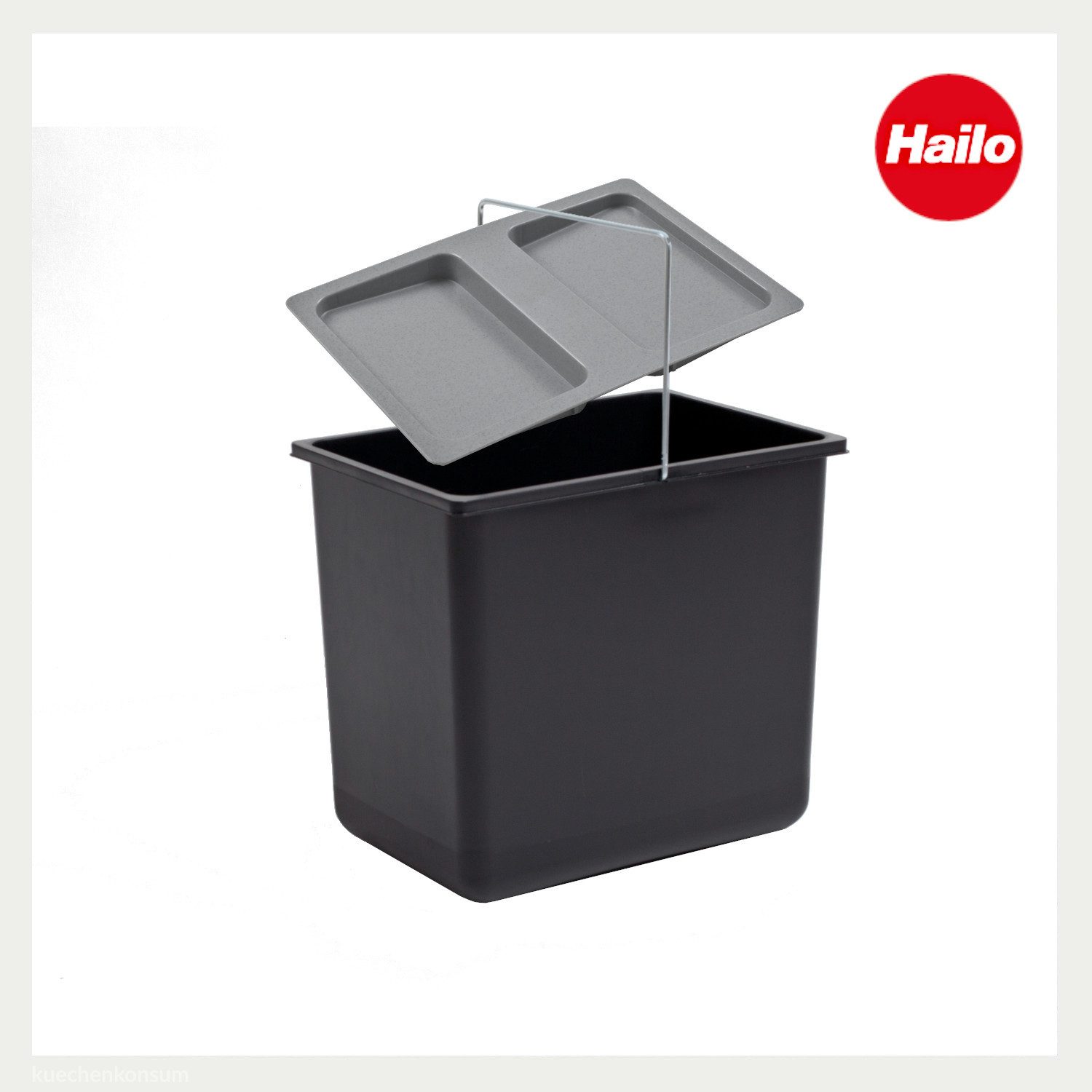Hailo Einbaumülleimer Hailo Inneneimer 1086239 mit Deckel 316 x 226 x 286 mm mit Henkel