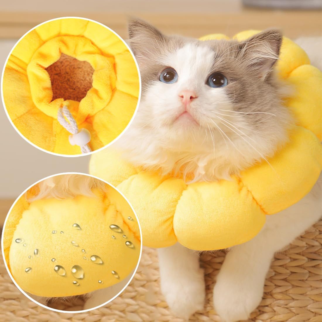 FOUORTUNATE-BEE Schutzkragen Weicher Katzenkragen gegen Lecken – Schutzkragen Katze 12–24 cm, Katzen Schutzkragen weich Anti-Leck Halskragen für Katze kleine Hunde