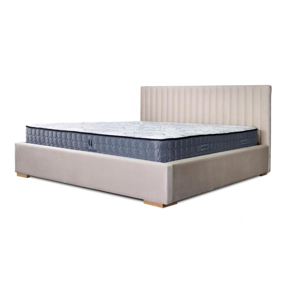 Bett Holz Modern Doppelbett Bett, Schlafzimmer Neu JVmoebel Beige Bett