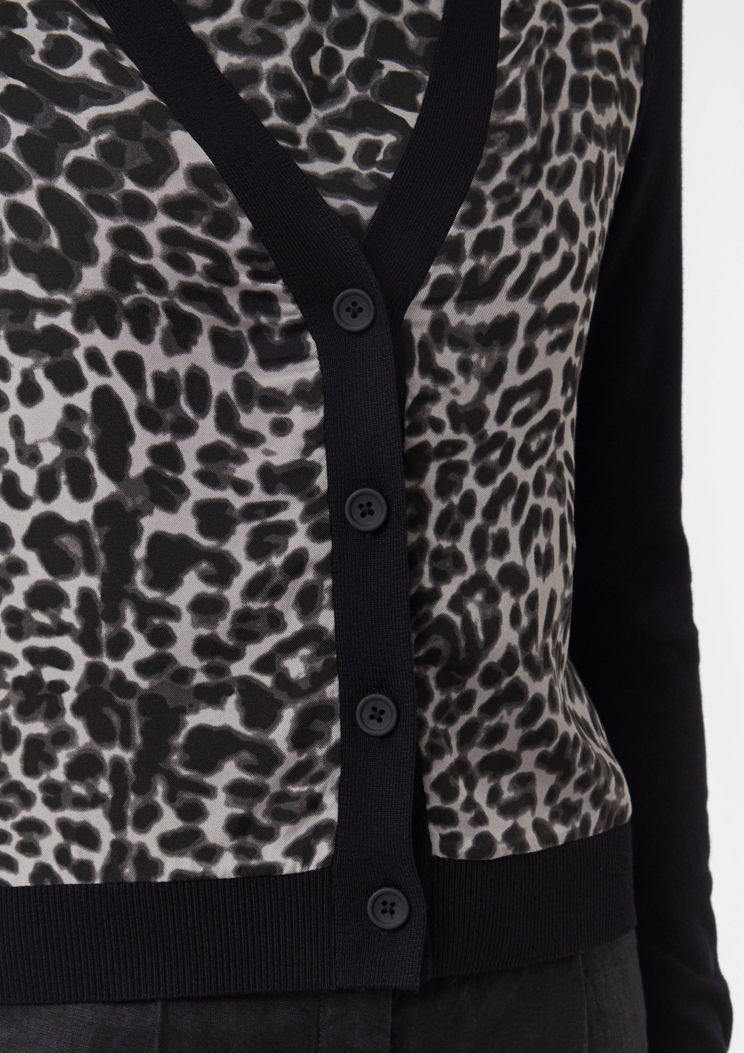 Comma Strickjacke Cardigan im Materialmix mit günstig online kaufen