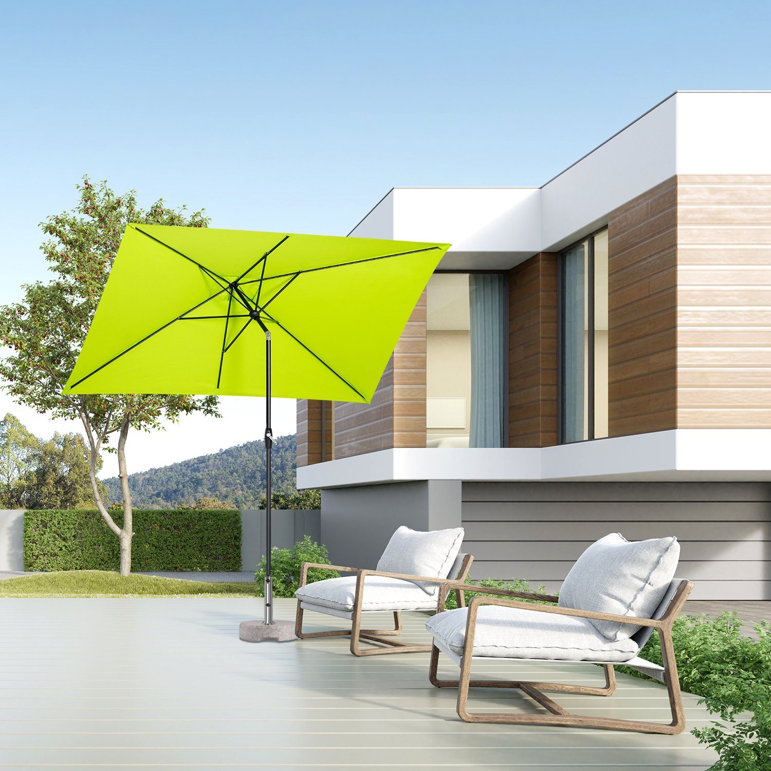 Sekey Sonnenschirm Rechteckig Gartenschirm groß Marktschirm günstig online kaufen