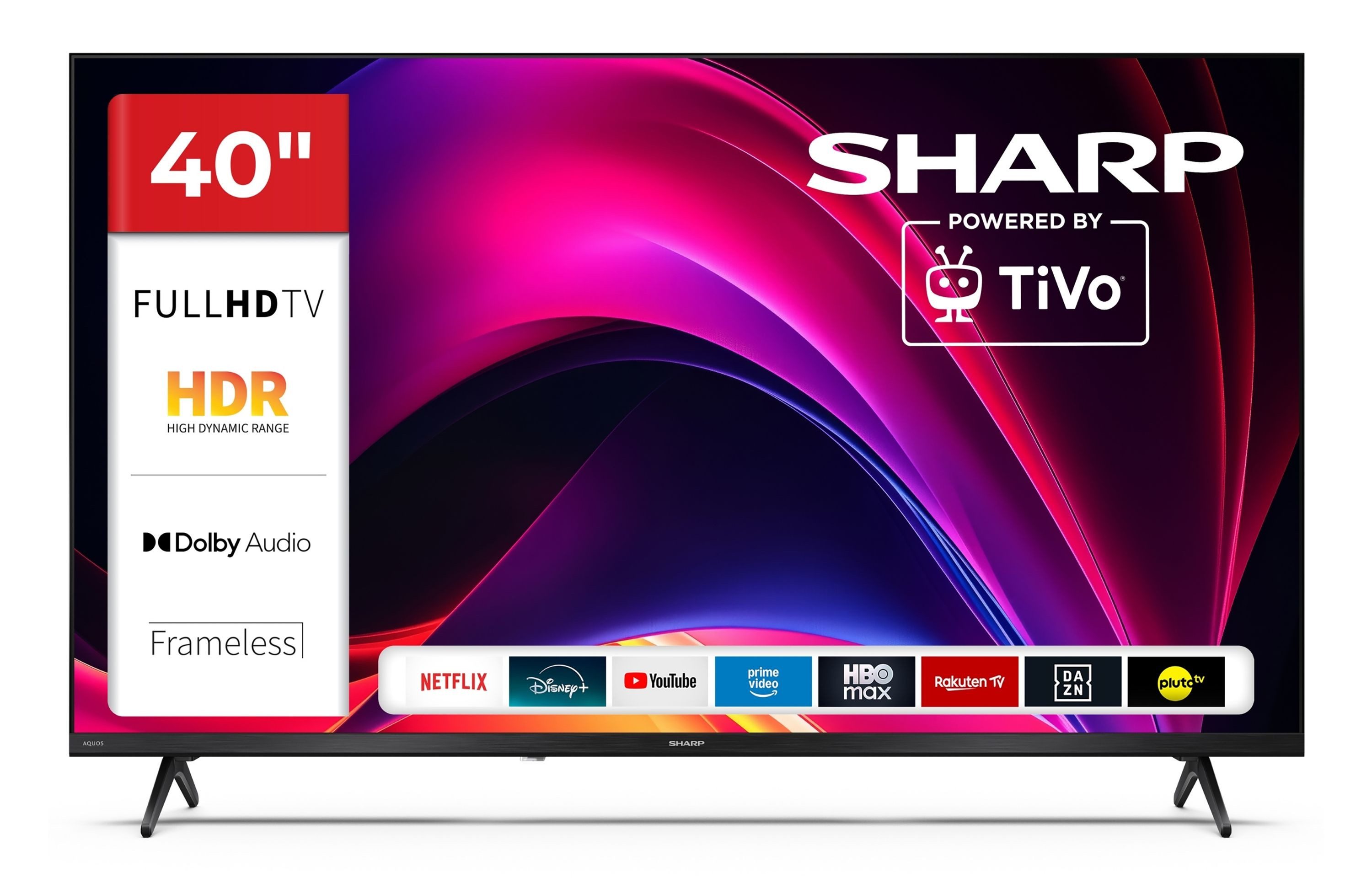 Sharp 40HE2745E LCD-LED Fernseher (101 cm/40 Zoll, Full HD, Smart TV powered by TiVo, Smart TV powered by TiVo, HDR, Triple-Tuner)