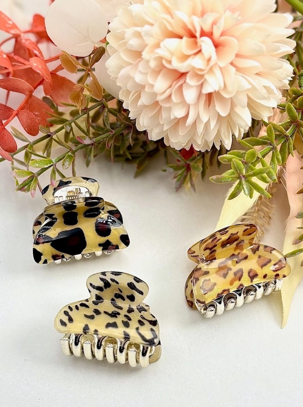 LK Trend & Style Haarspange Mini-Haarspange Leopard, 3er Set, trendiges Leo Design