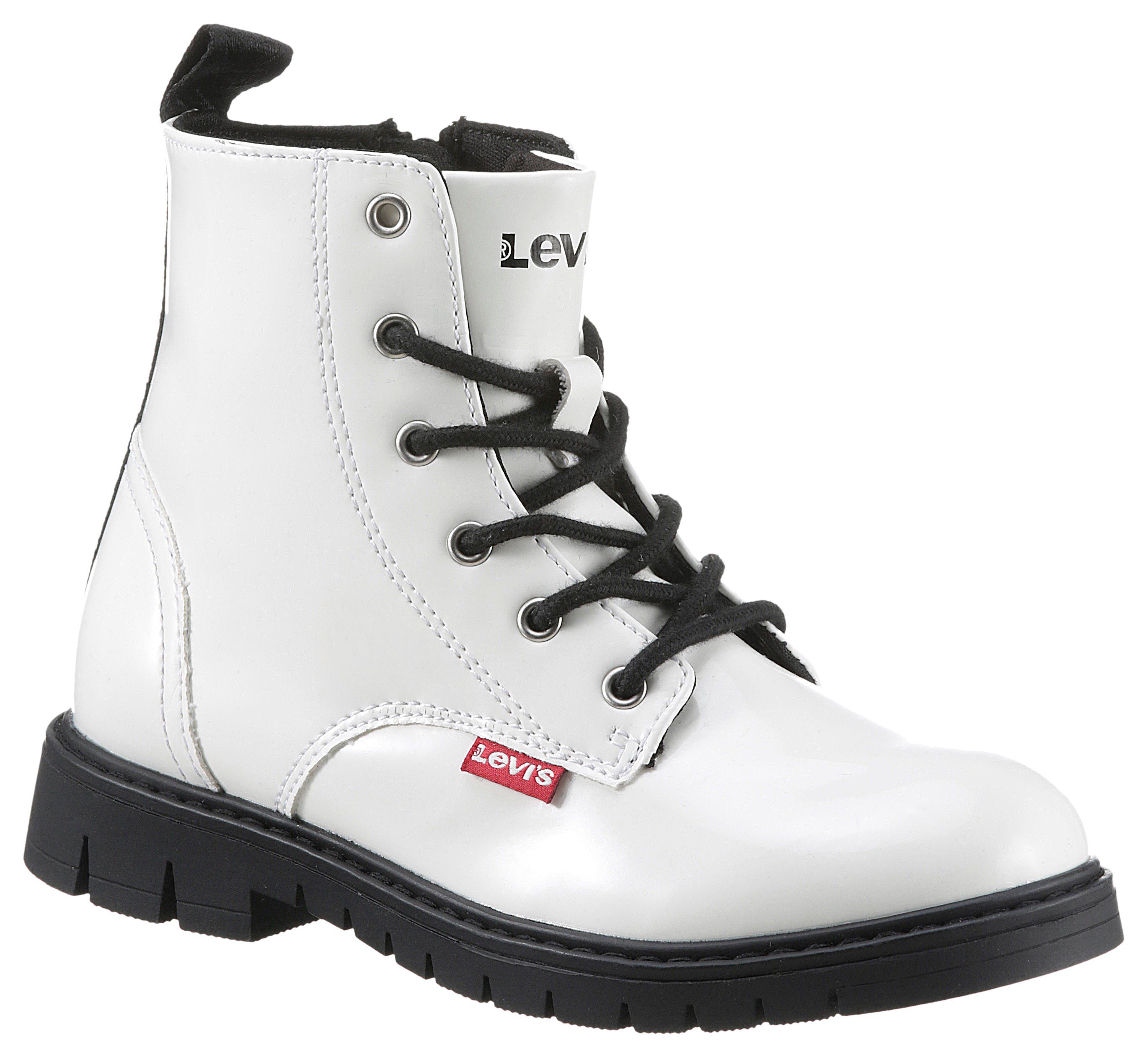 Levi's® Kids Schnürboots mit coolem Logoaufnäher an der Ferse weiß