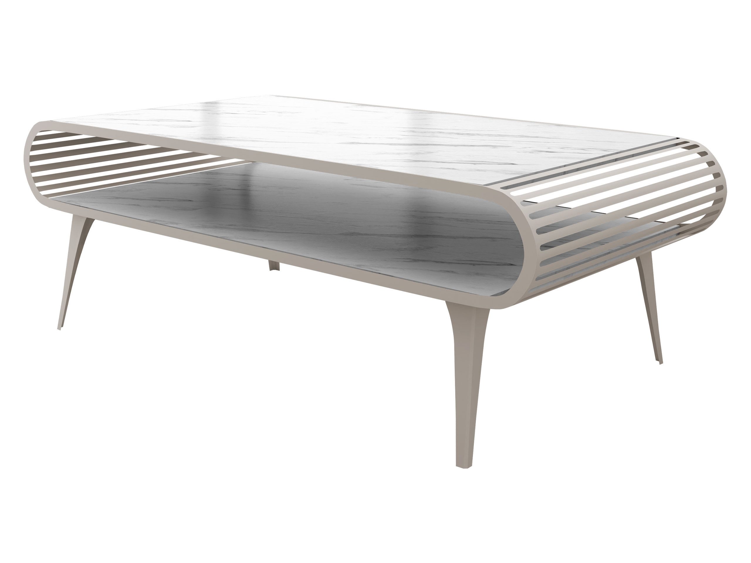 MIRJAN24 Couchtisch Aristo Cashmere (mit Einlegeboden), 120x60x44 cm