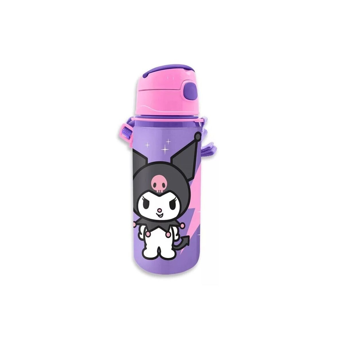 Hello Kitty Trinkflasche Hello Kitty Kuromi Aluminium-Trinkflasche mit Strohhalm und