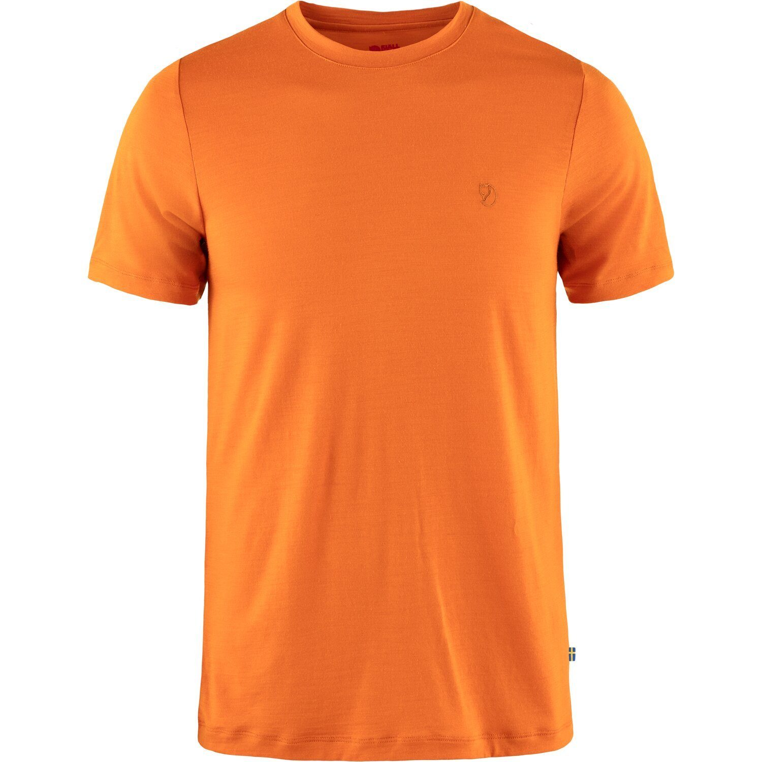 Fjällräven T-Shirt Fjällräven Herren Abisko Wool T-Shirt Sunset Orange
