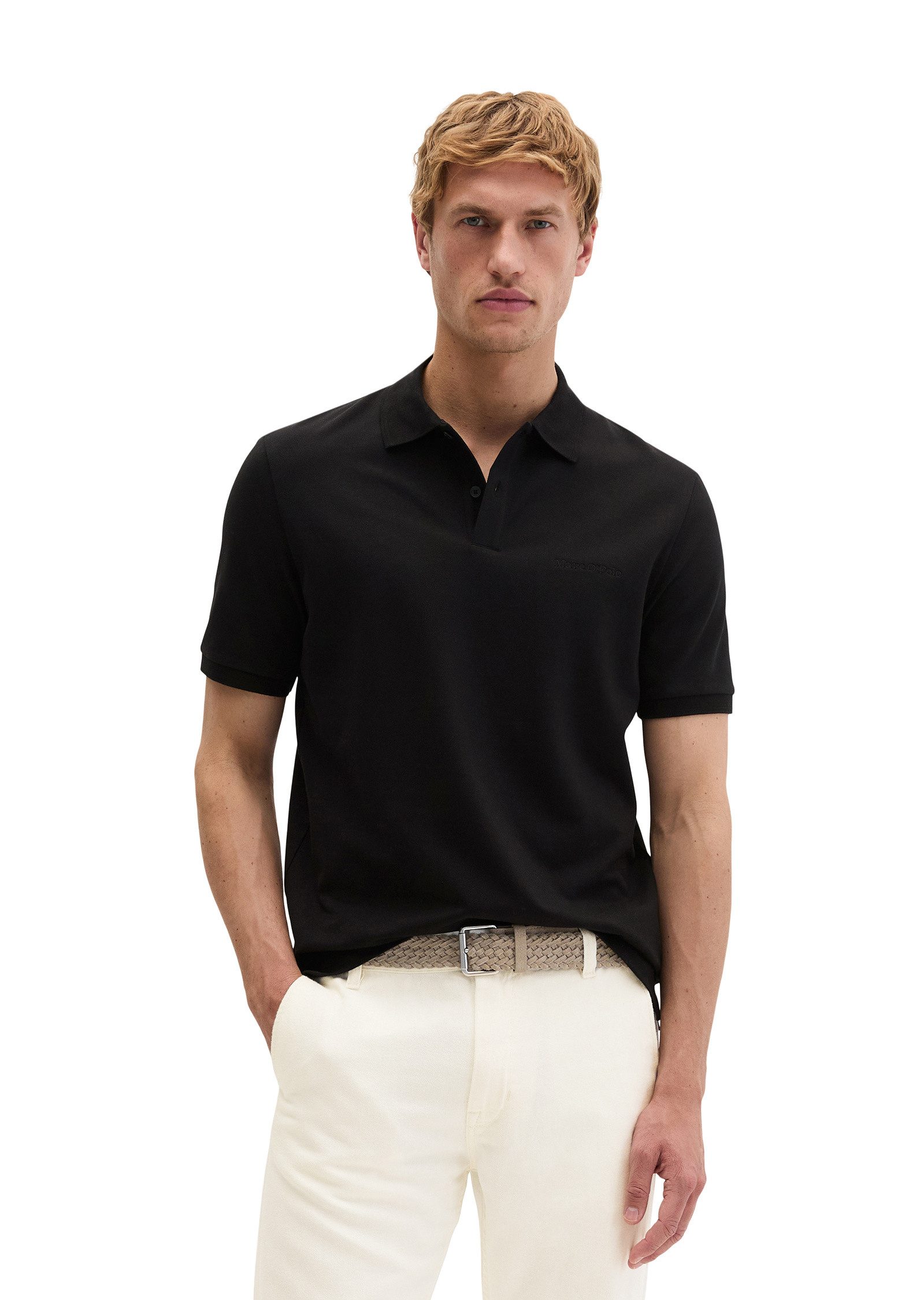 Marc O'Polo Poloshirt aus mittelschwerem Bio-Baumwoll-Viskose-Mix
