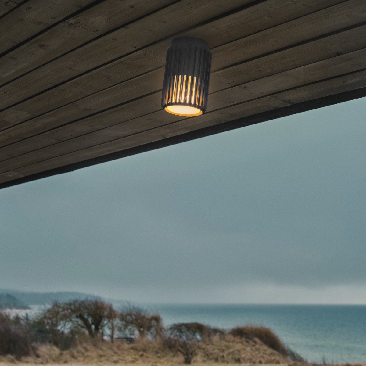 Nordlux Außen-Deckenleuchte Aludra, ohne Leuchtmittel, Aluminium, gemütliches Lichtbild, robust & wetterfest (IP54)