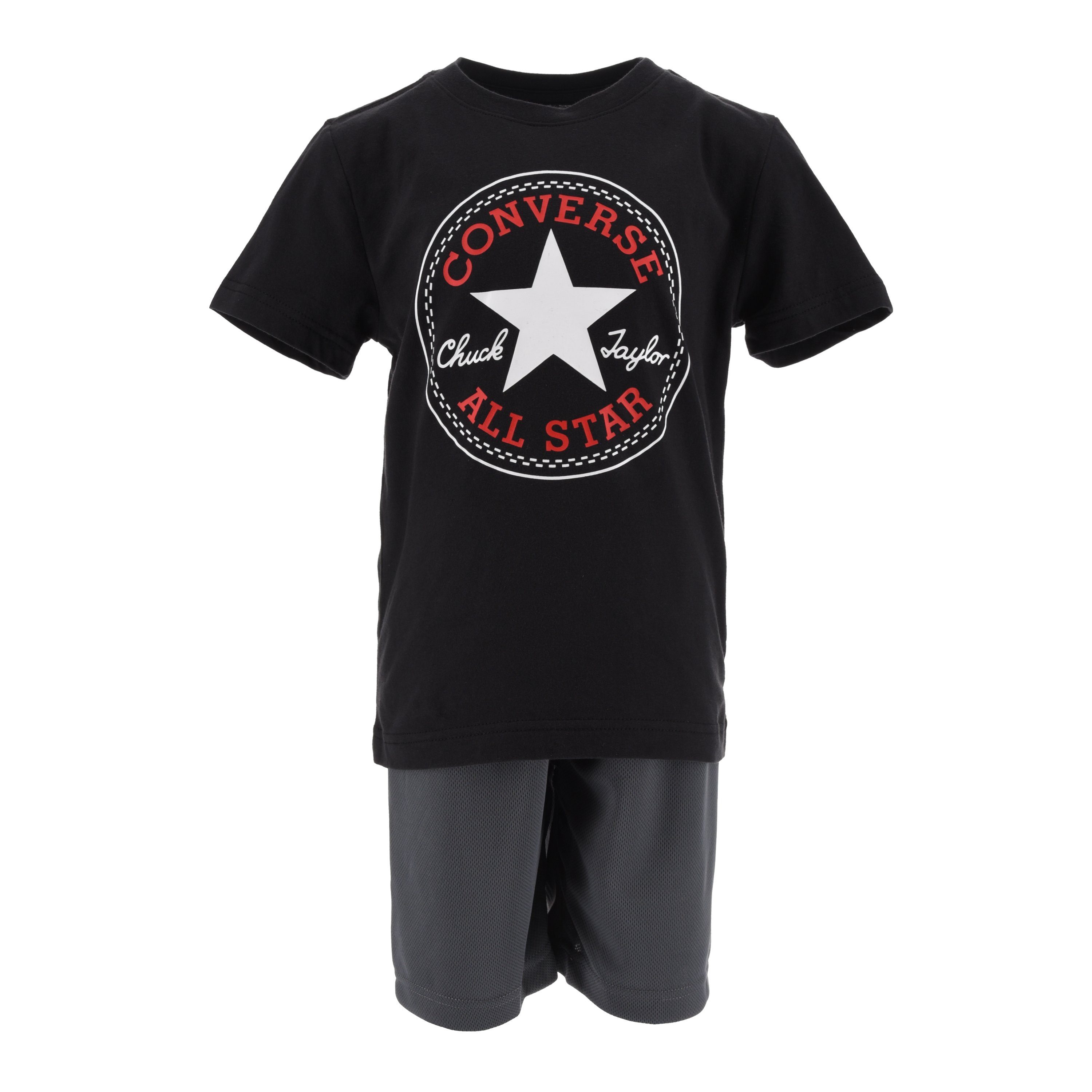 Converse Sportanzug SS TEE & MESH SHORT SET - für Kinder (2-tlg) DARK GREY | Trainingsanzüge