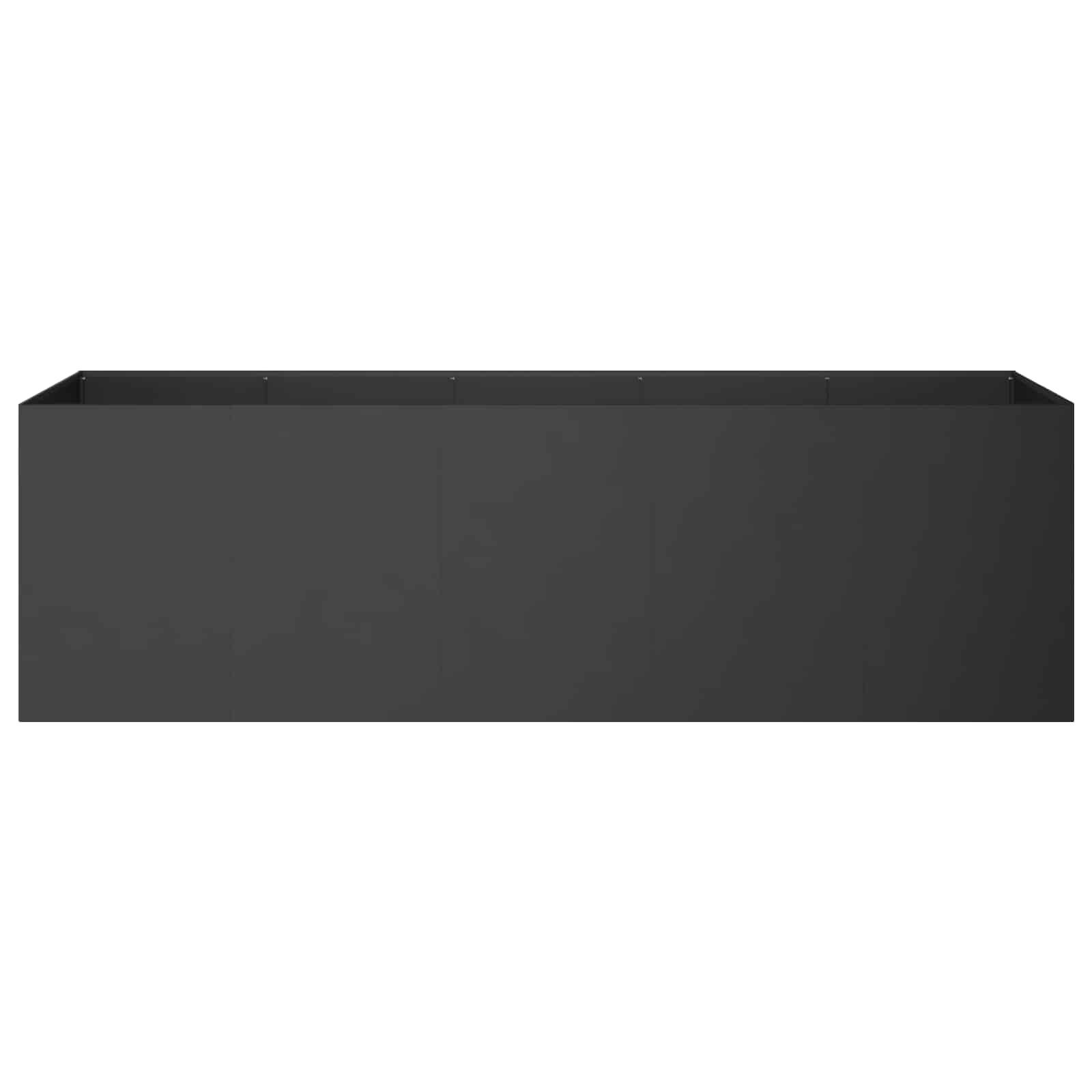 vidaXL Blumentopf Garten-Pflanzgefäß Schwarz 200 x 40 x 60 cm Kaltgewalzter Stahl (1 St)