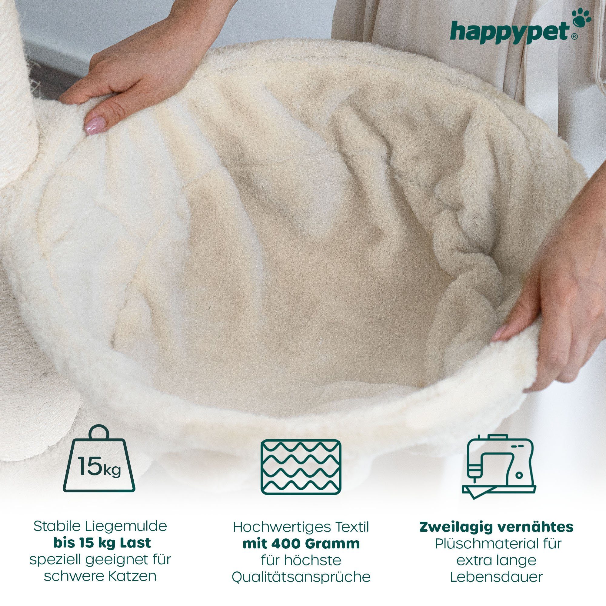 Happypet Kratzbaum PARKER, Gesamthöhe ca. 171 cm, Haus: 30 x 32 x 32 cm