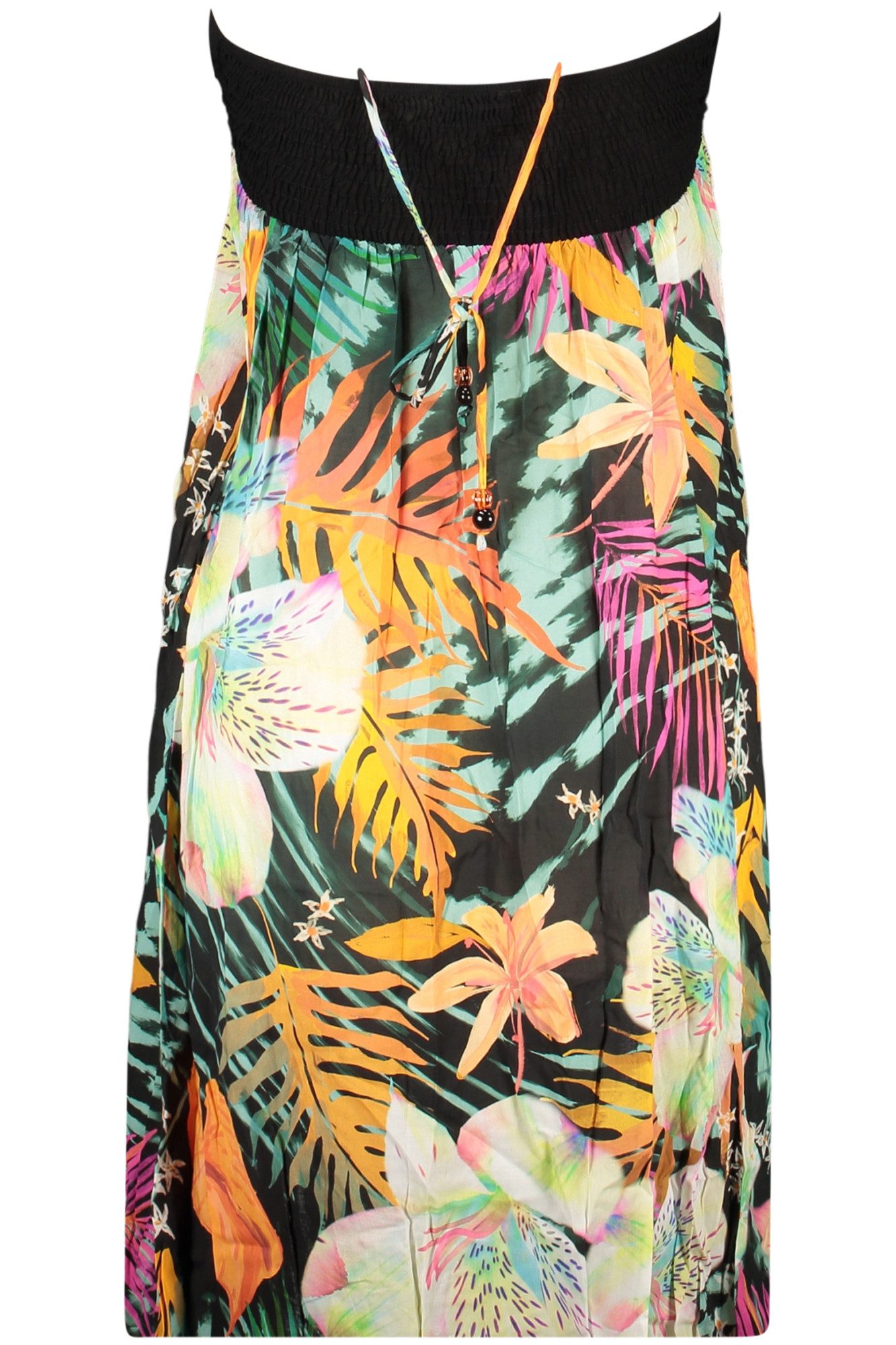 Desigual Partykleid Elegantes Langes Damenkleid Schwarz mit Muster und V-Ausschnitt