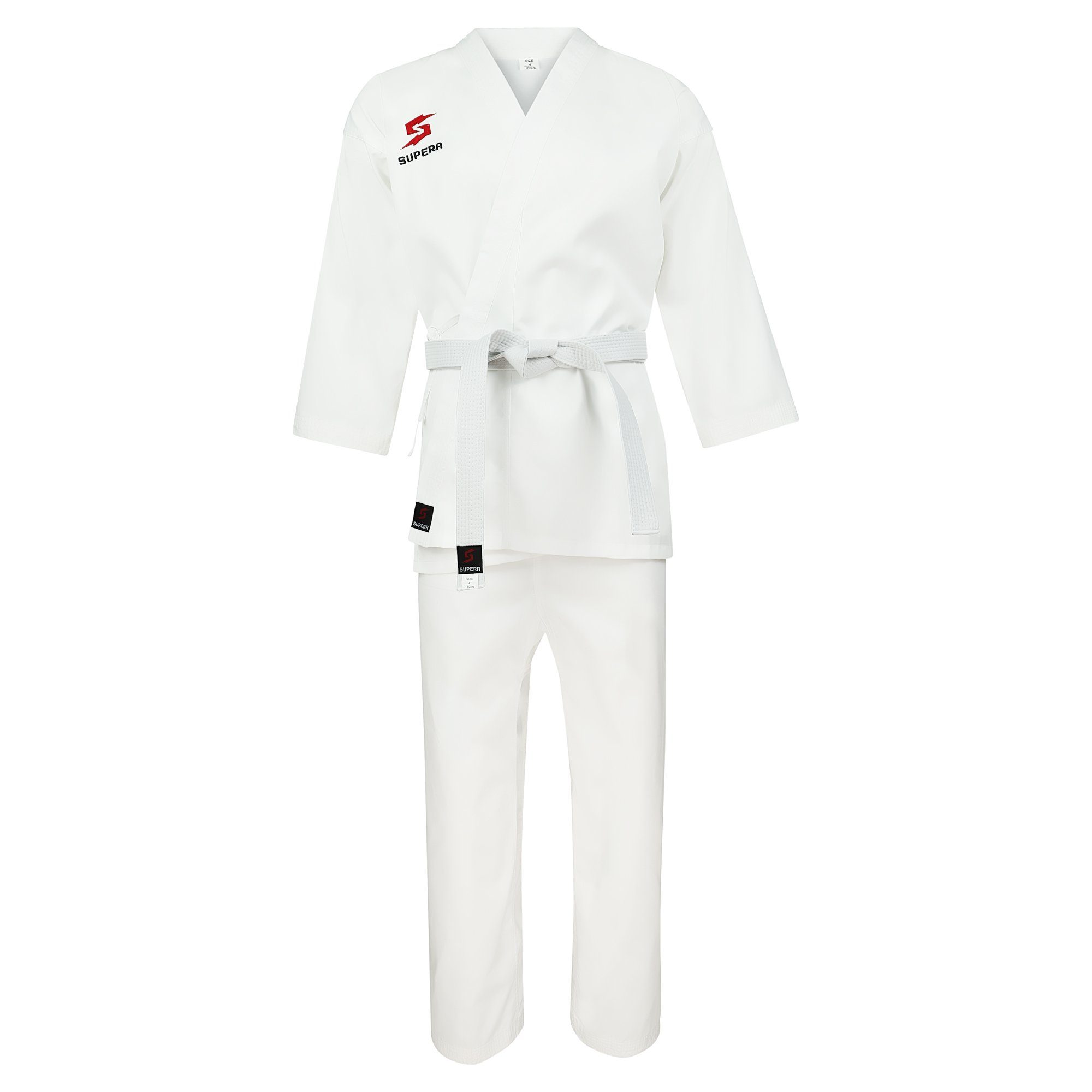 SUPERA Karateanzug Kampfsporthose, Budogürtel. 3-tlg), (Set, Anzug, Karate weißer