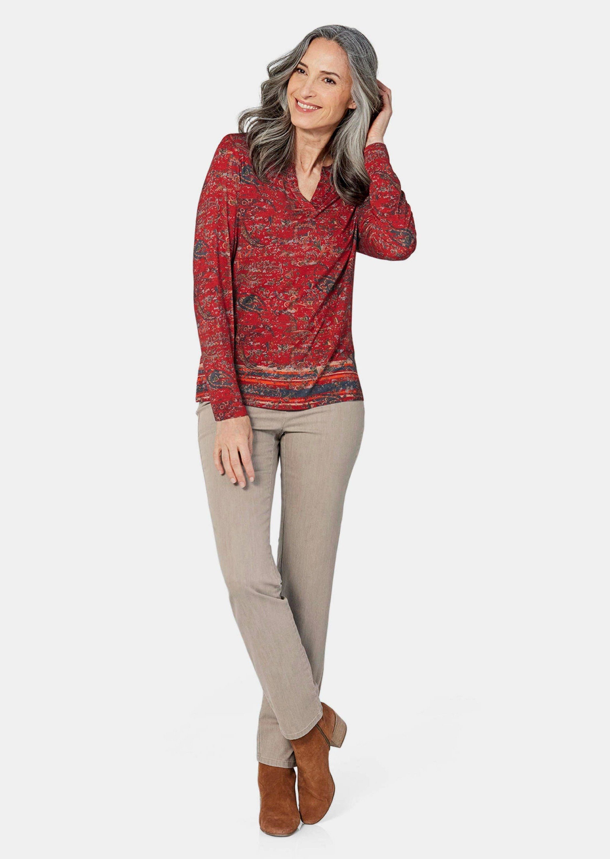GOLDNER Print-Shirt Langarmshirt mit Paisleymuster günstig online kaufen
