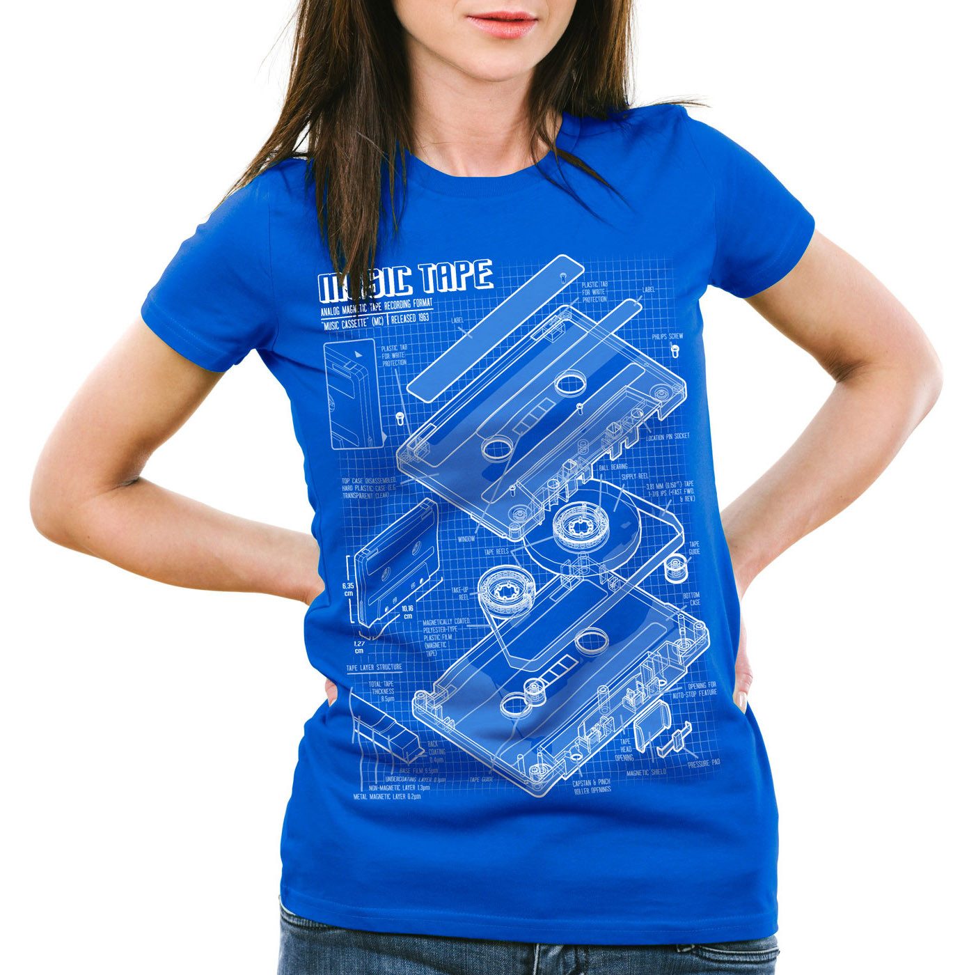 style3 T-Shirt TAPE Kassette disko MC DJ retro musik turntable ndw analog disco