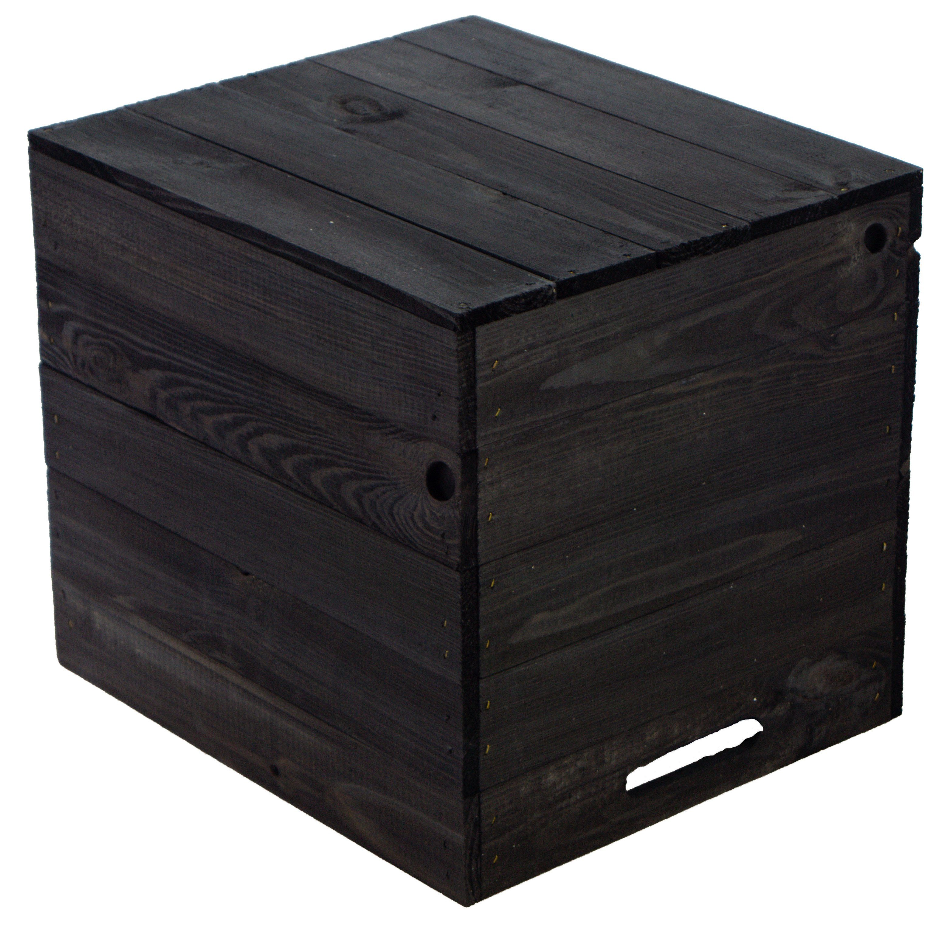 Altes für Land Kallax 3er Allzweckkiste und Expeditregale passend lasiert schwarz Kistenkolli set Holzkiste
