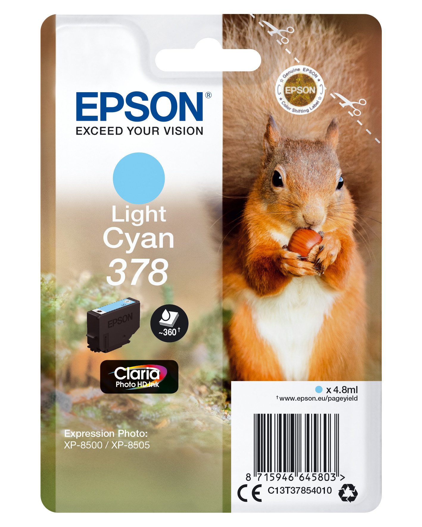 Epson Tintenpatrone 378 hell Cyan (4,8ml) Tintenpatrone